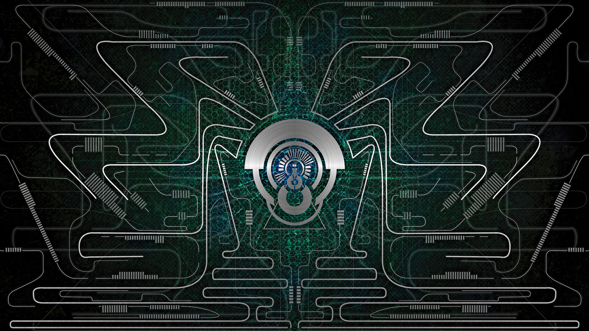 Abstract digital art with tech theme HD Wallpaper