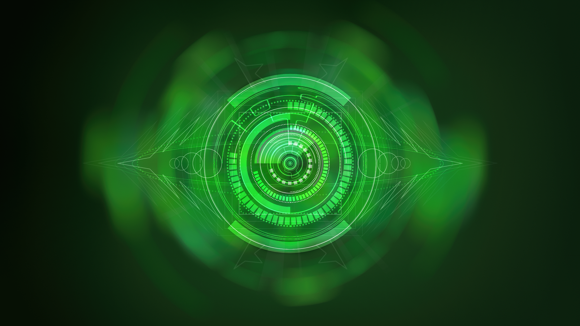 Futuristic green technological eye interface HD Wallpaper