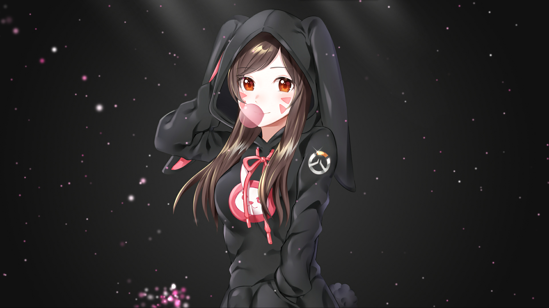 D.Va from Overwatch in a bunny hoodie HD Wallpaper