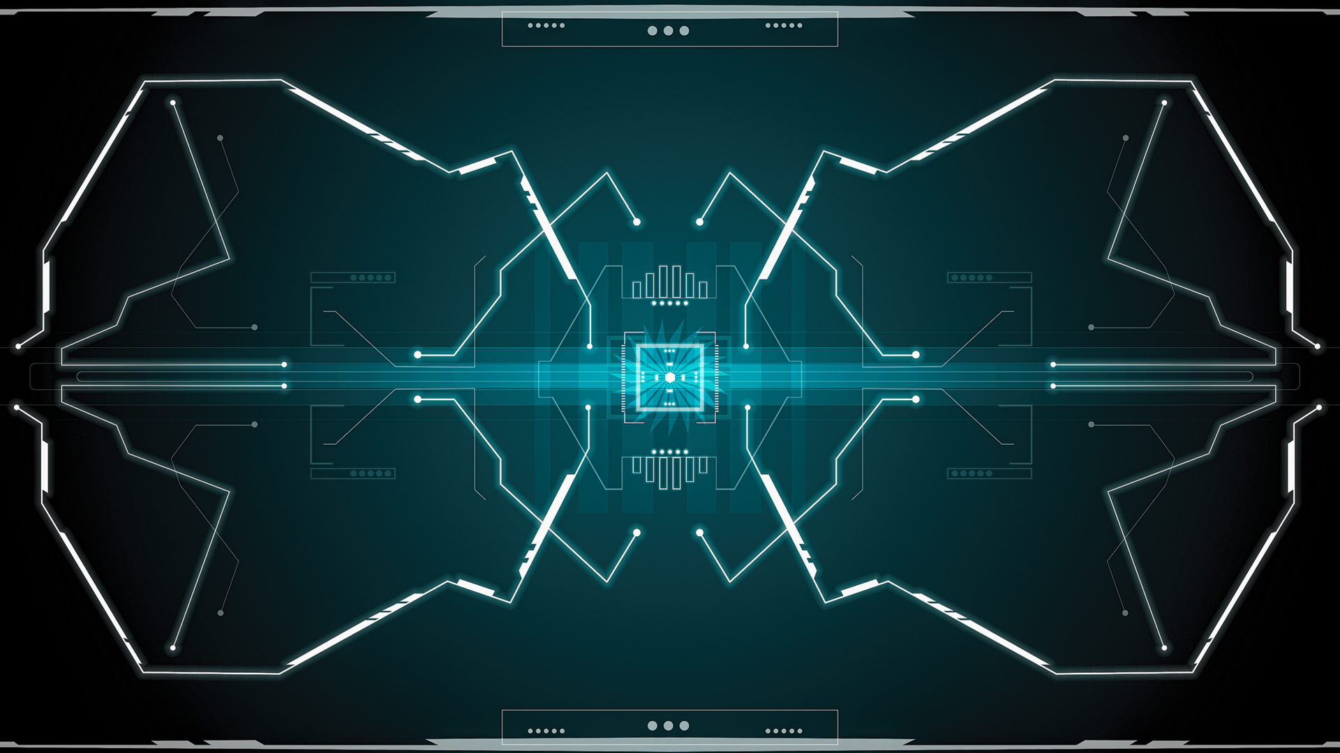 Futuristic HUD interface with glowing circuit patterns HD Wallpaper