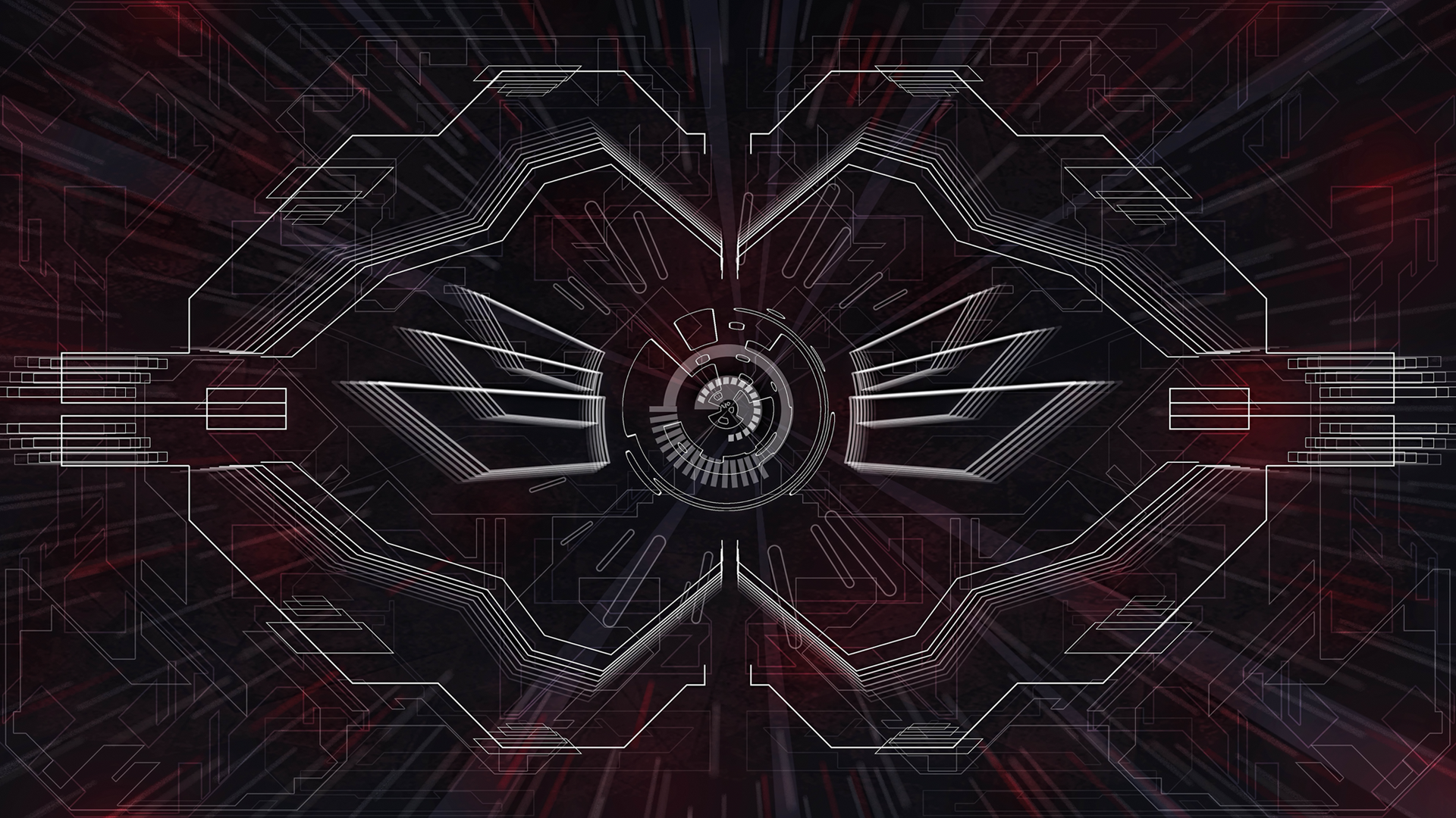 Abstract futuristic HUD interface with glowing lines HD Wallpaper