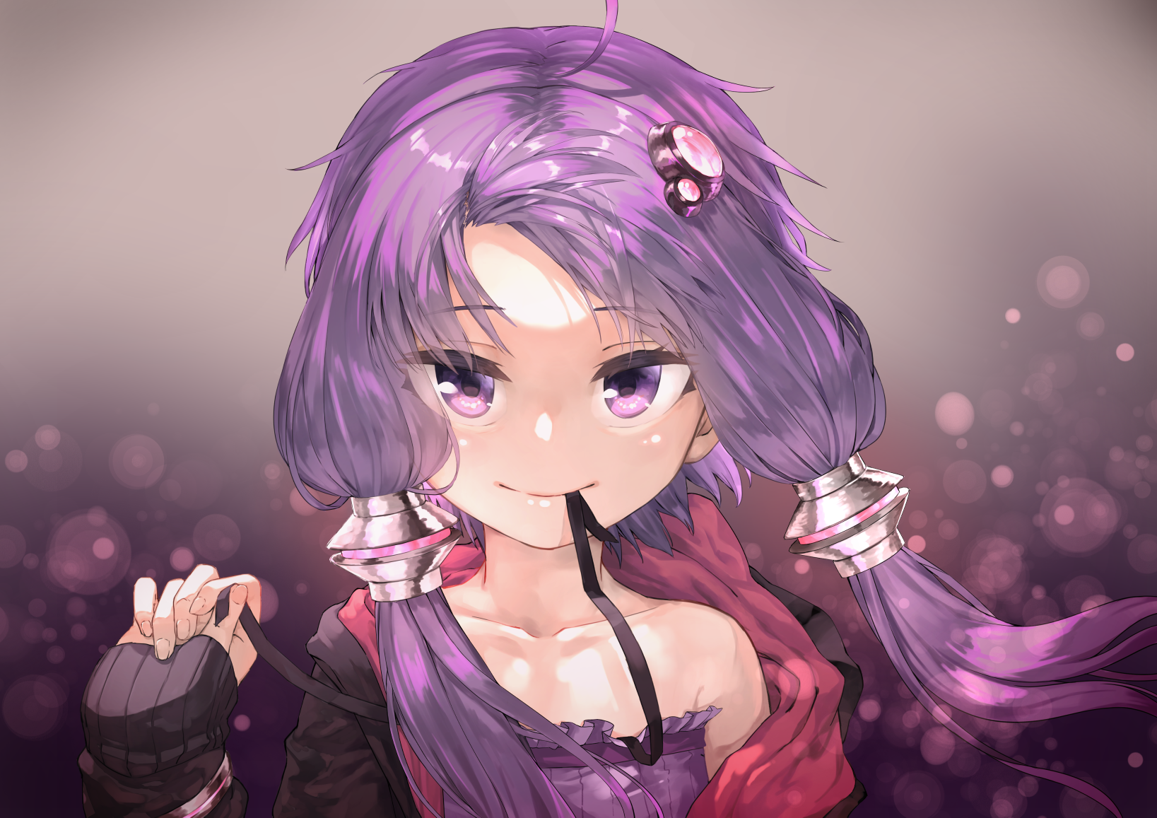 Yuzuki Yukari from Voiceroid with purple hair and twintails HD Wallpaper