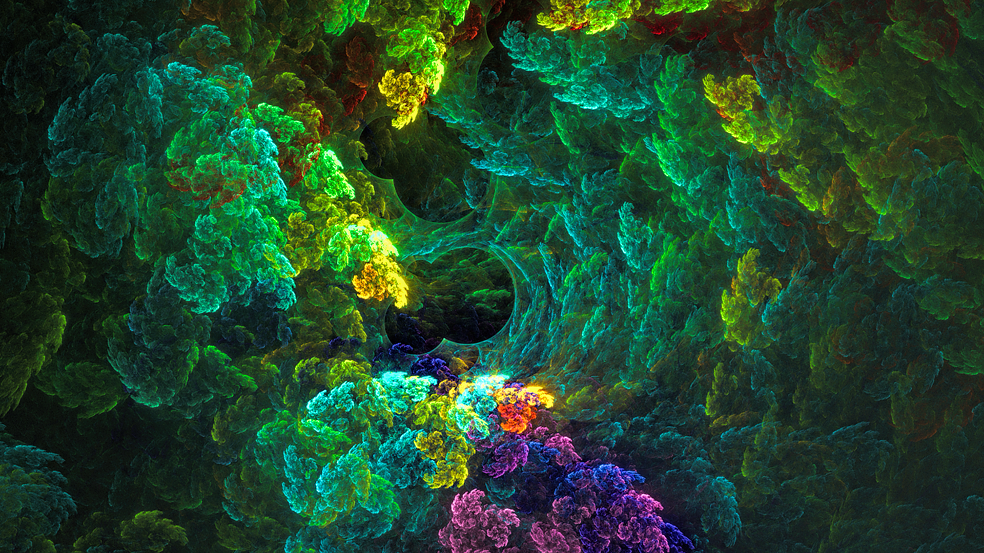 Colorful abstract fractal shapes HD Wallpaper