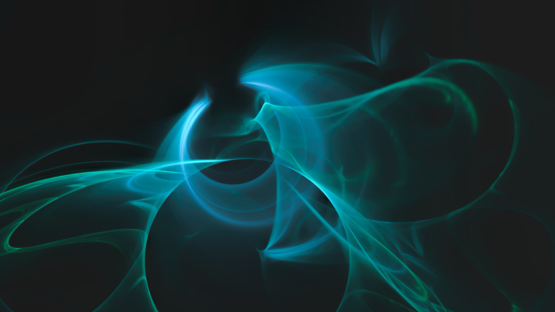 Abstract fractal shapes in teal and blue HD Wallpaper