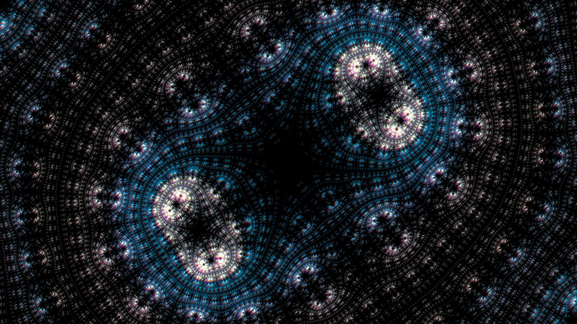 Abstract fractal pattern with blue and pink hues HD Wallpaper