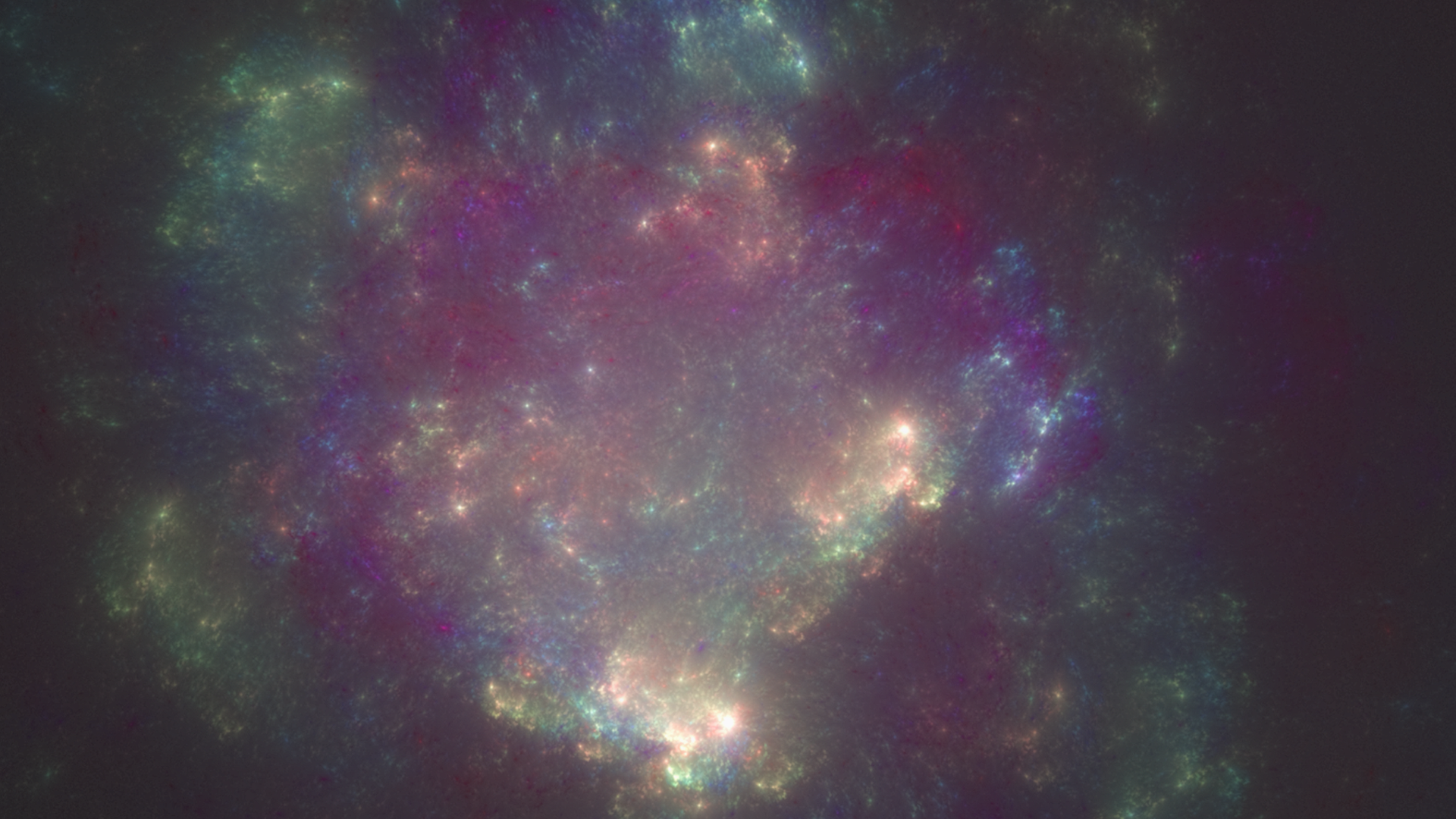 Abstract fractal nebula with colorful cosmic dust HD Wallpaper