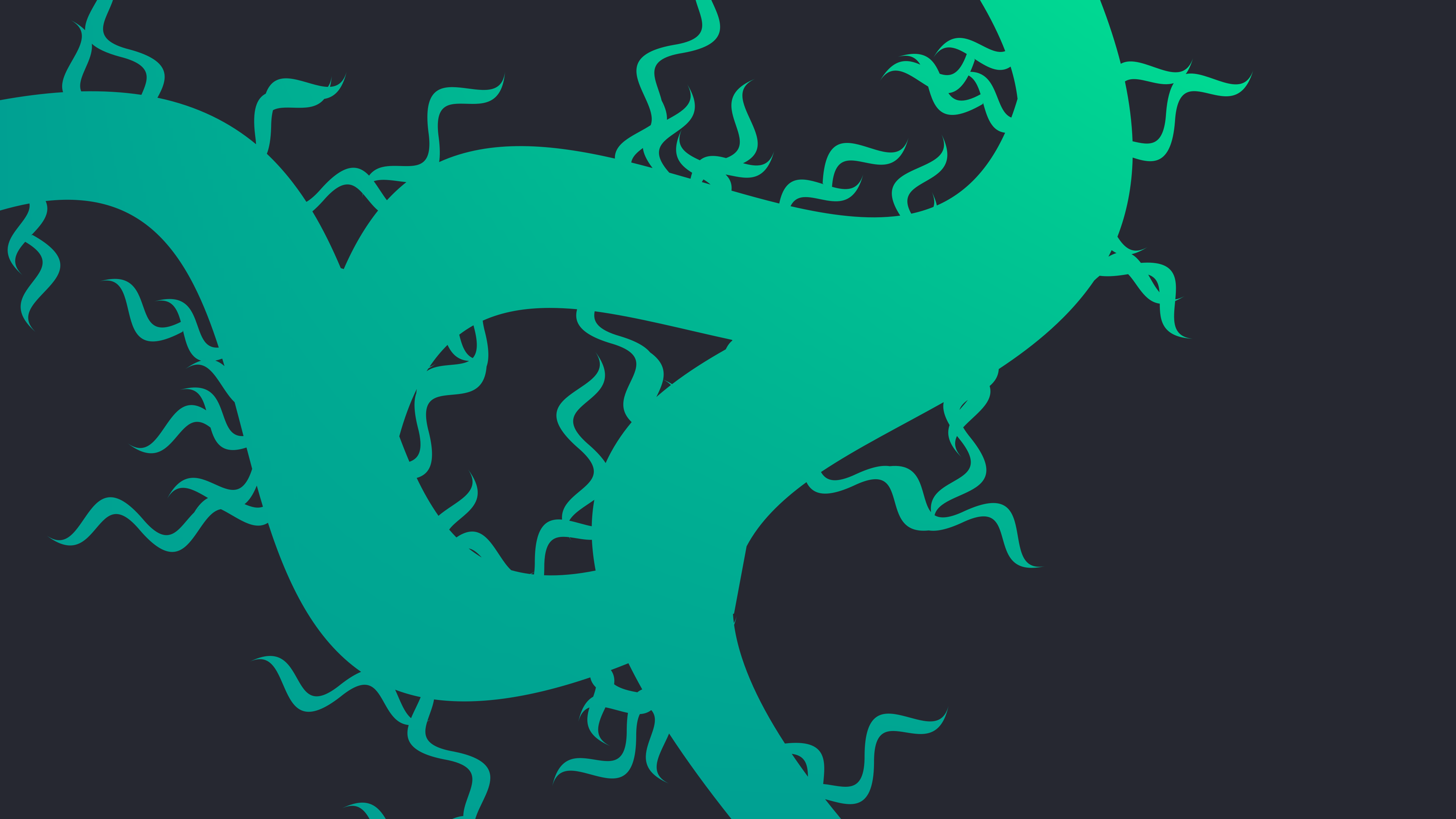 Abstract green vines on dark background HD Wallpaper