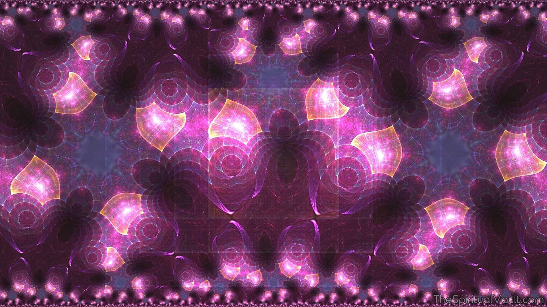 Abstract fractal pattern with pink and purple hues HD Wallpaper