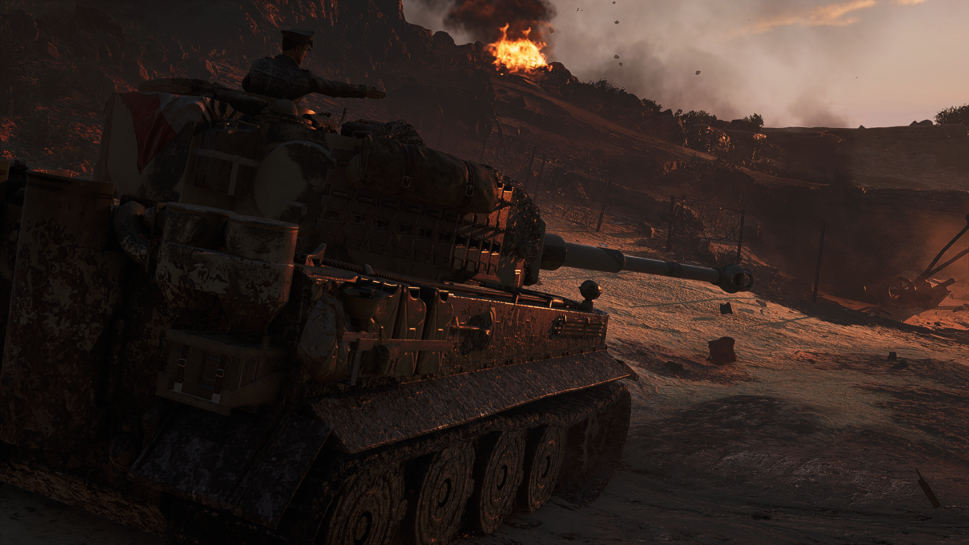 Tiger tank in Battlefield V during a battle HD Wallpaper