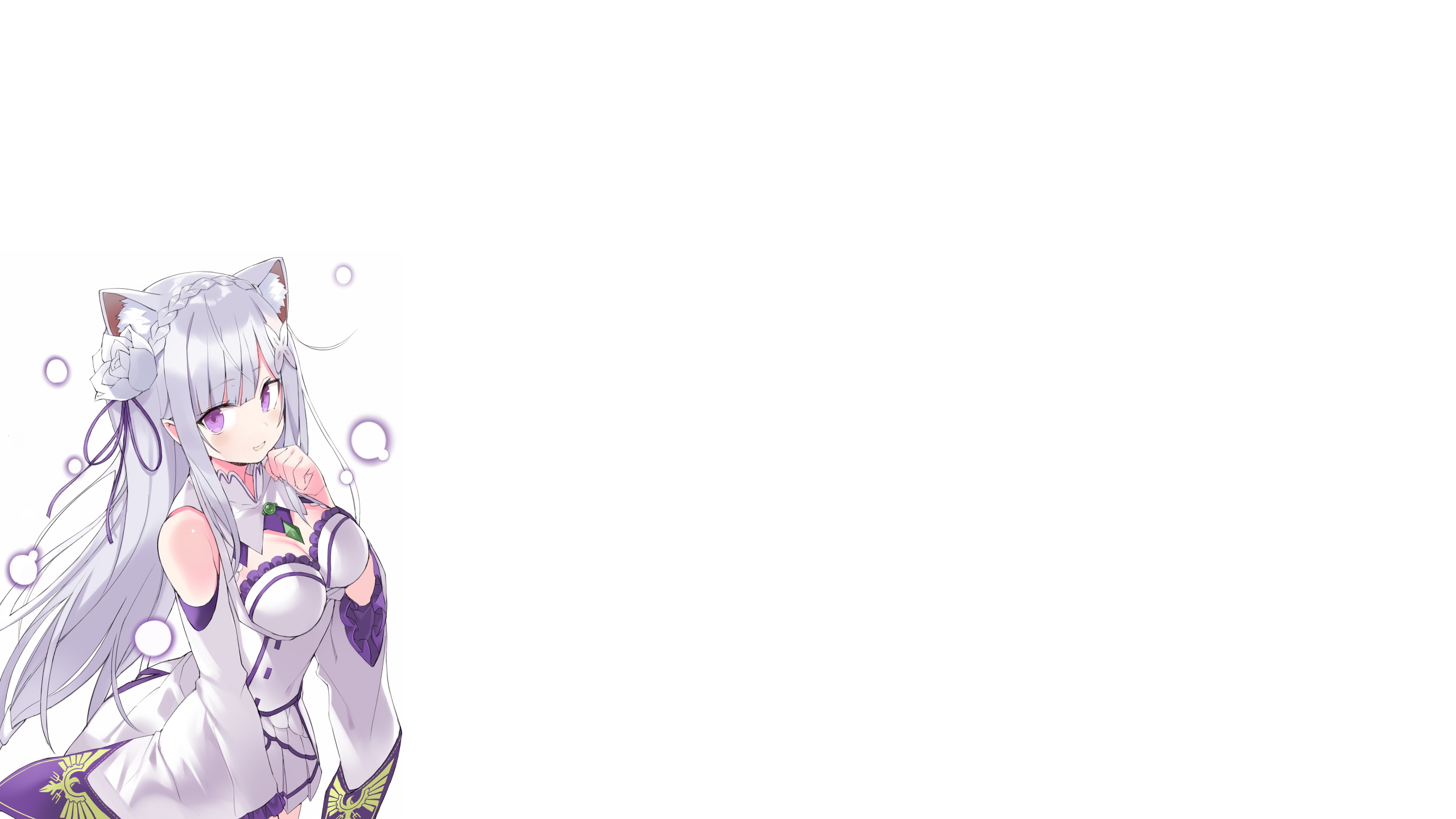 Emilia from Re:Zero with cat ears HD Wallpaper
