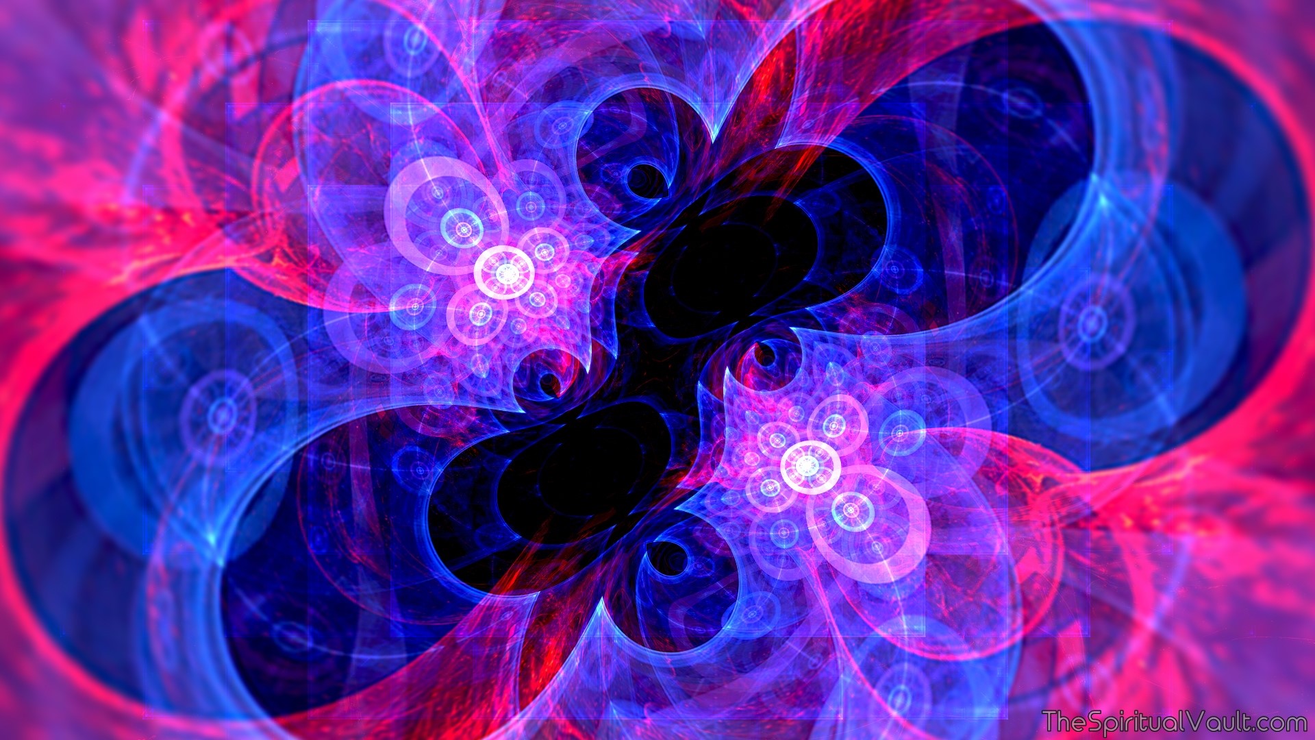 Abstract fractal patterns with blue and pink colors HD Wallpaper