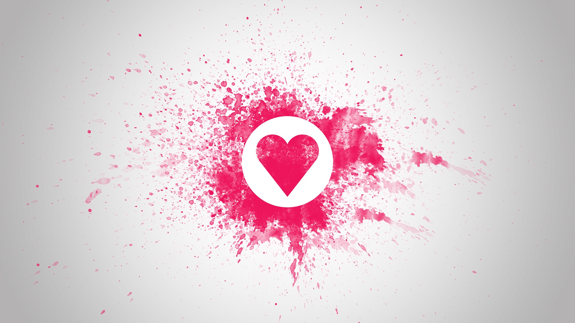 Pink heart shape with grunge splatter HD Wallpaper