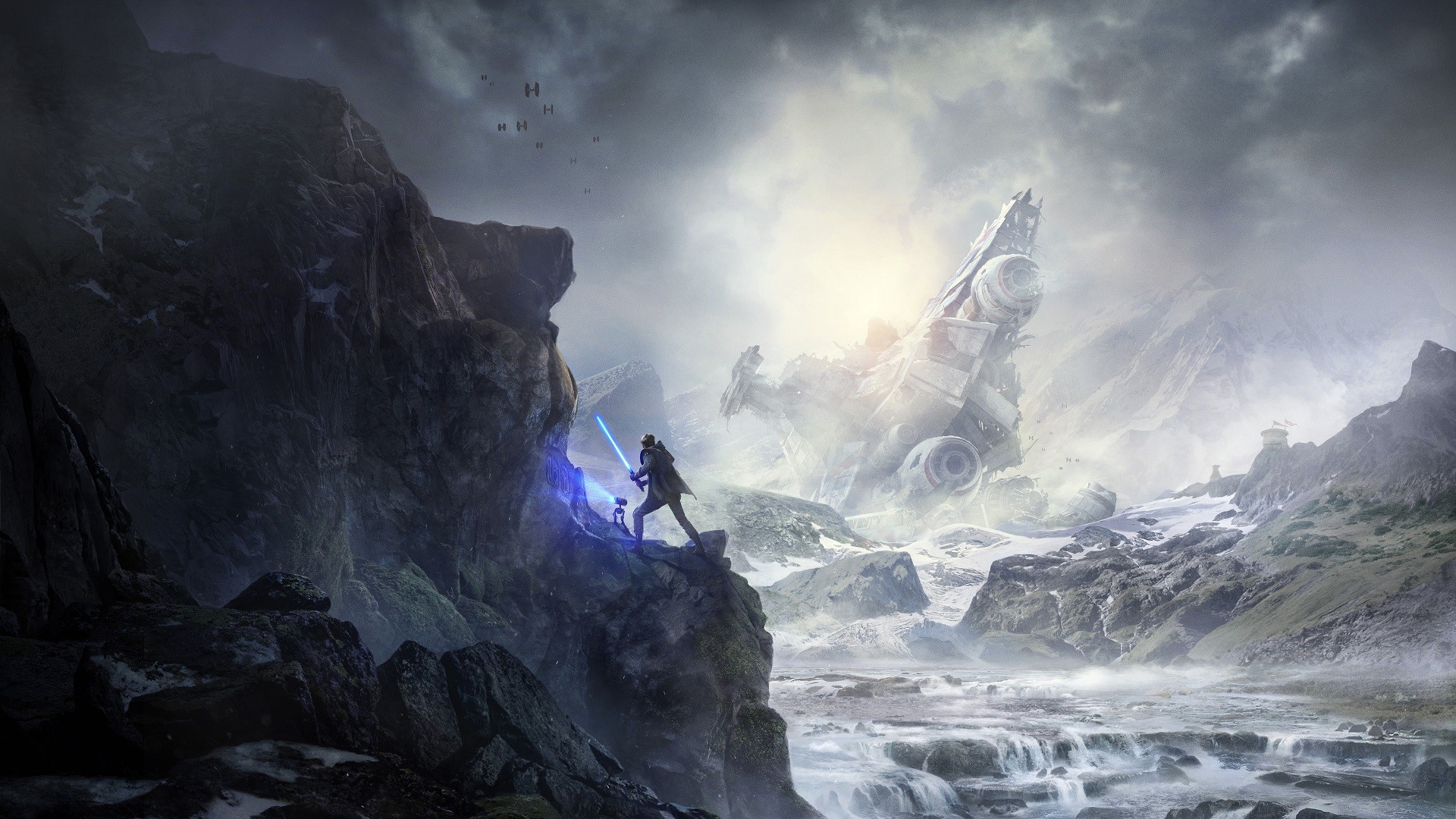 Cal Kestis and BD-1 from Jedi: Fallen Order on a rocky planet HD Wallpaper