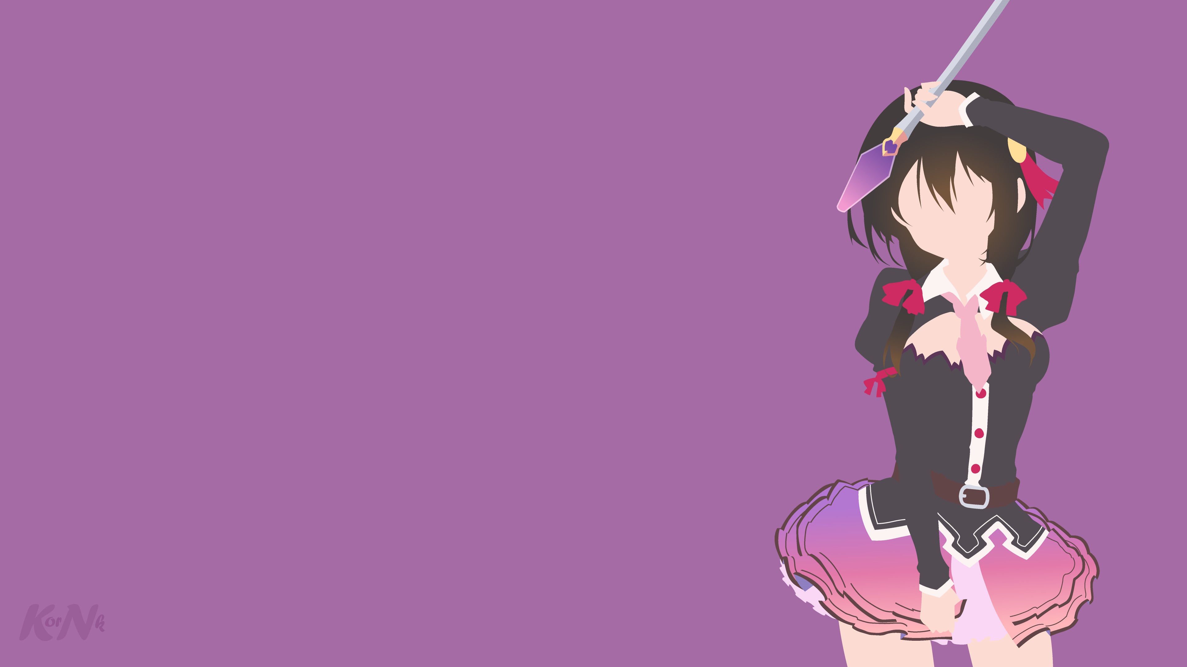 Yunyun from Konosuba, minimalist anime girl HD Wallpaper