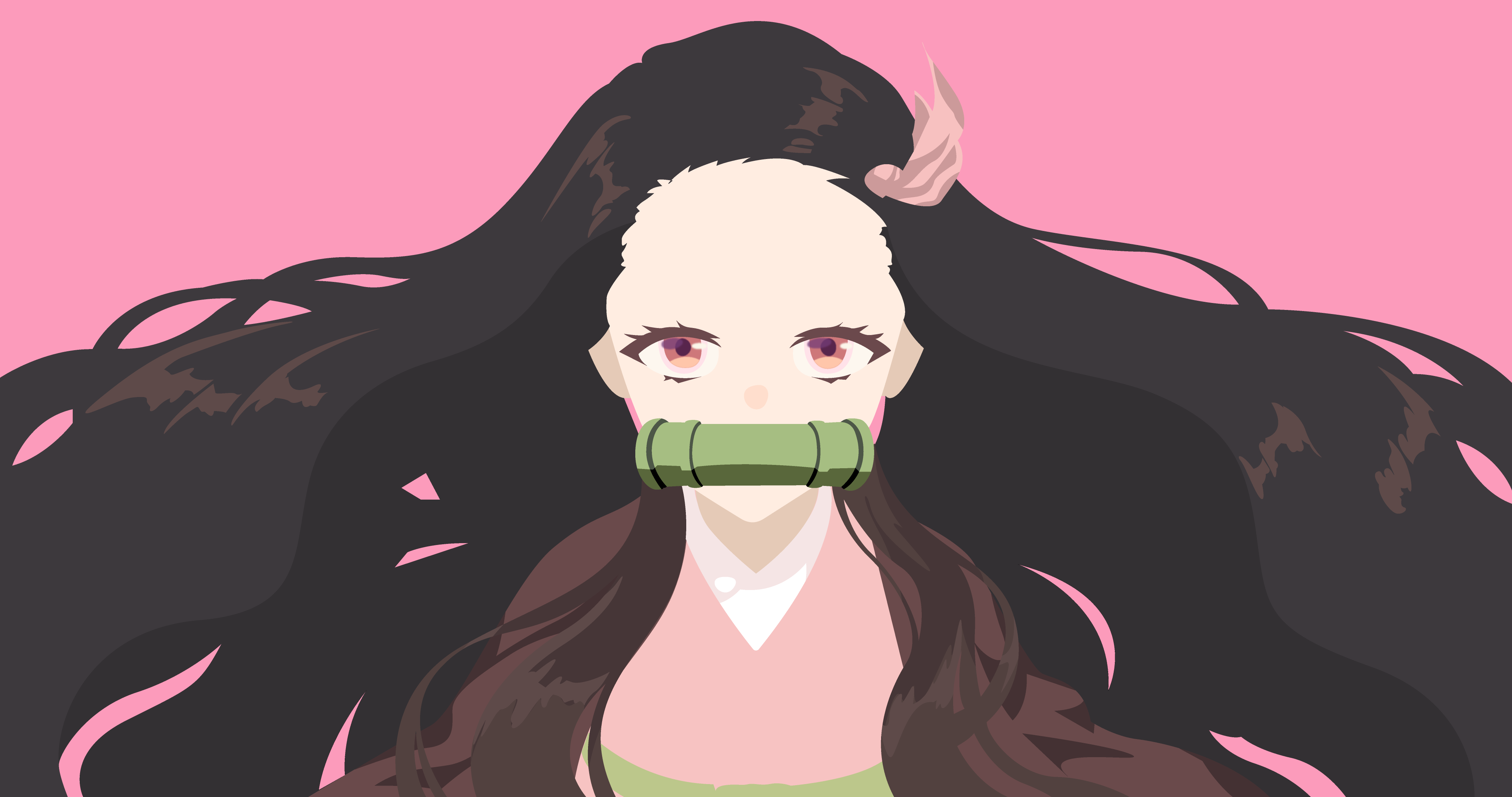 4K Kamado Nezuko from Kimetsu no Yaiba minimalism HD Wallpaper