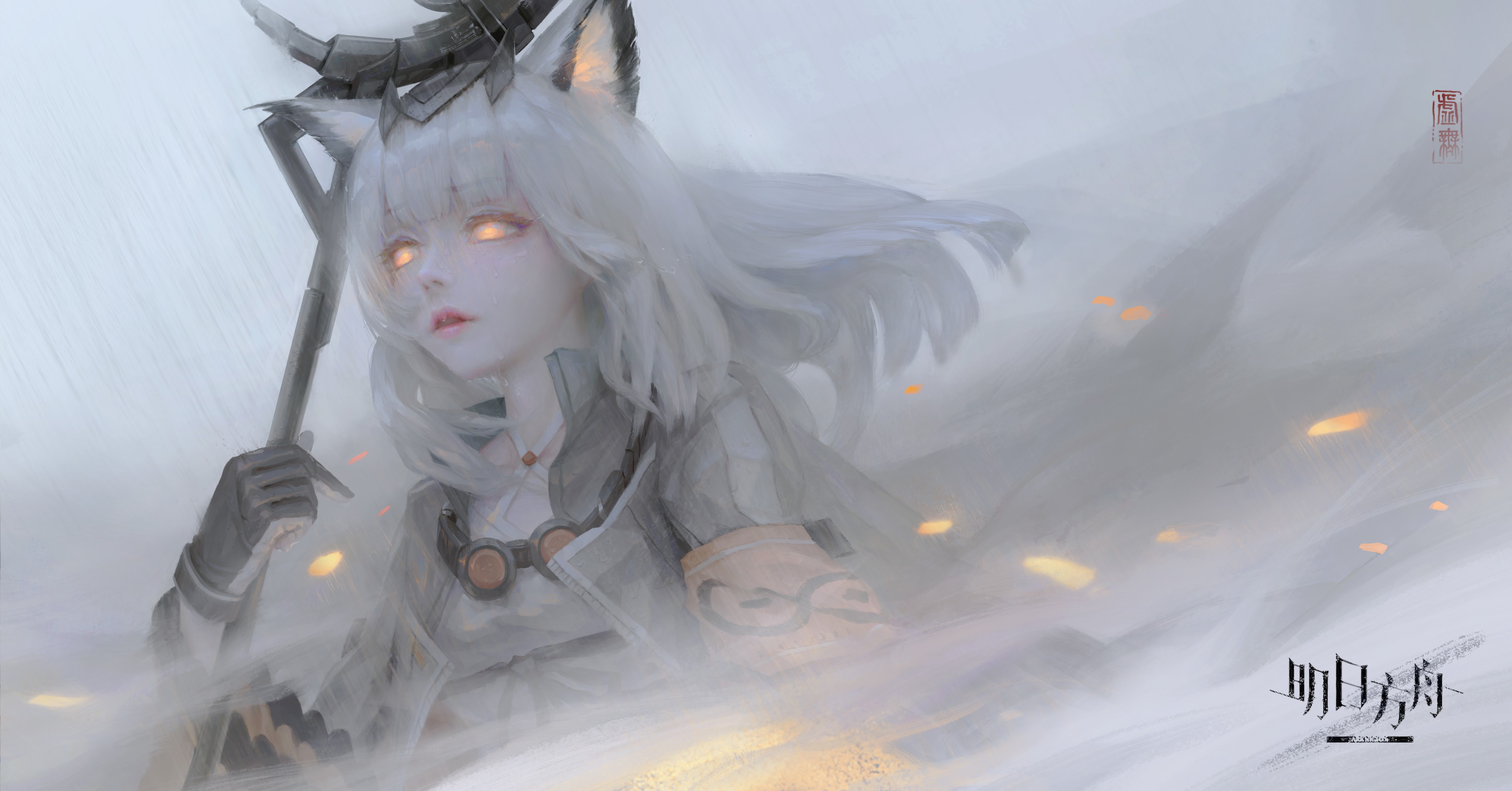 Ptilopsis from Arknights HD Wallpaper