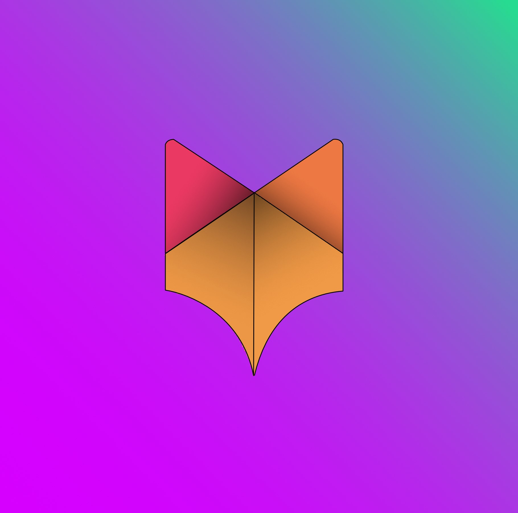 Abstract fox logo with gradient background HD Wallpaper