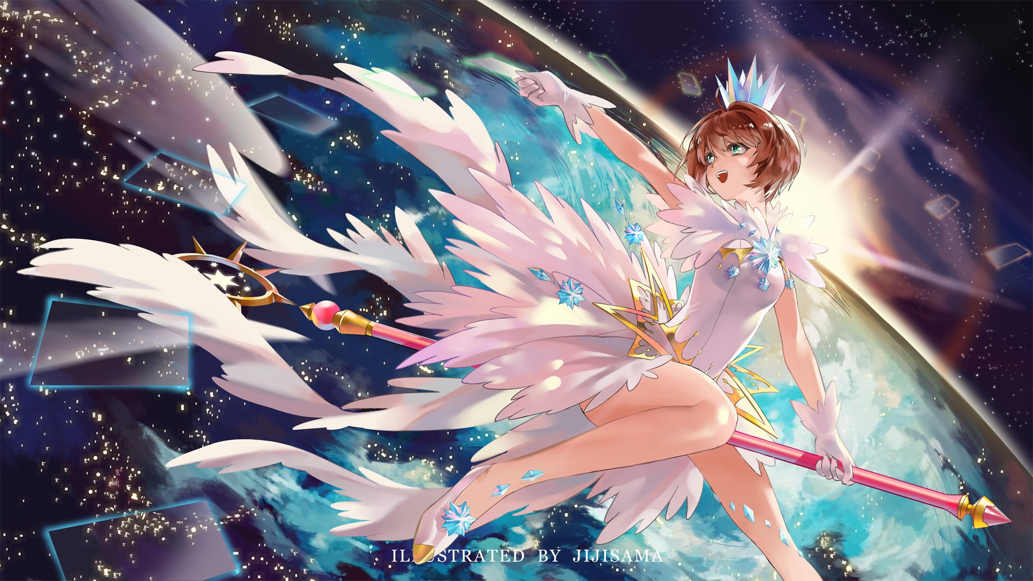 Sakura Kinomoto from Cardcaptor Sakura in Space HD Wallpaper