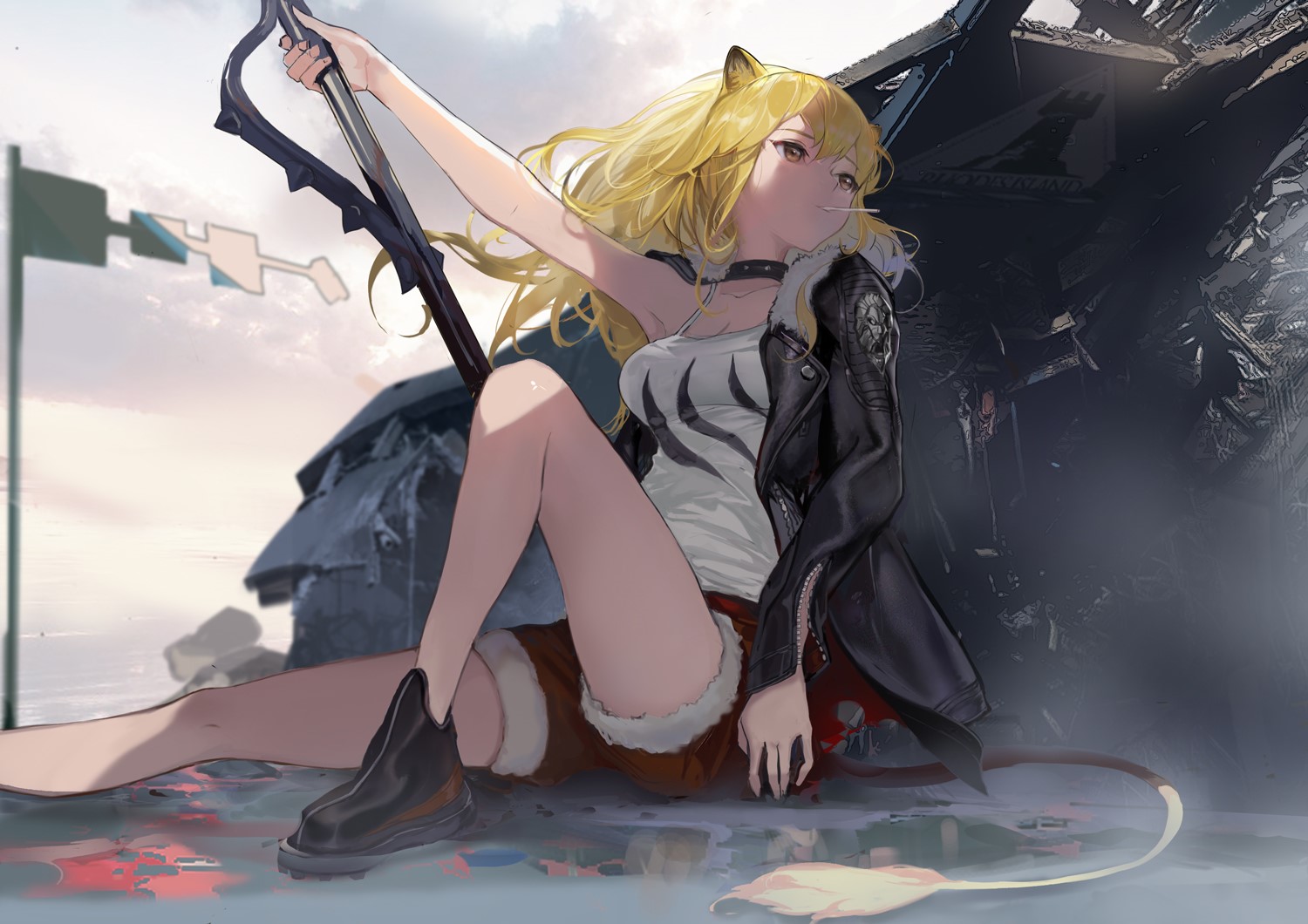 Siege from Arknights with a sword HD Wallpaper