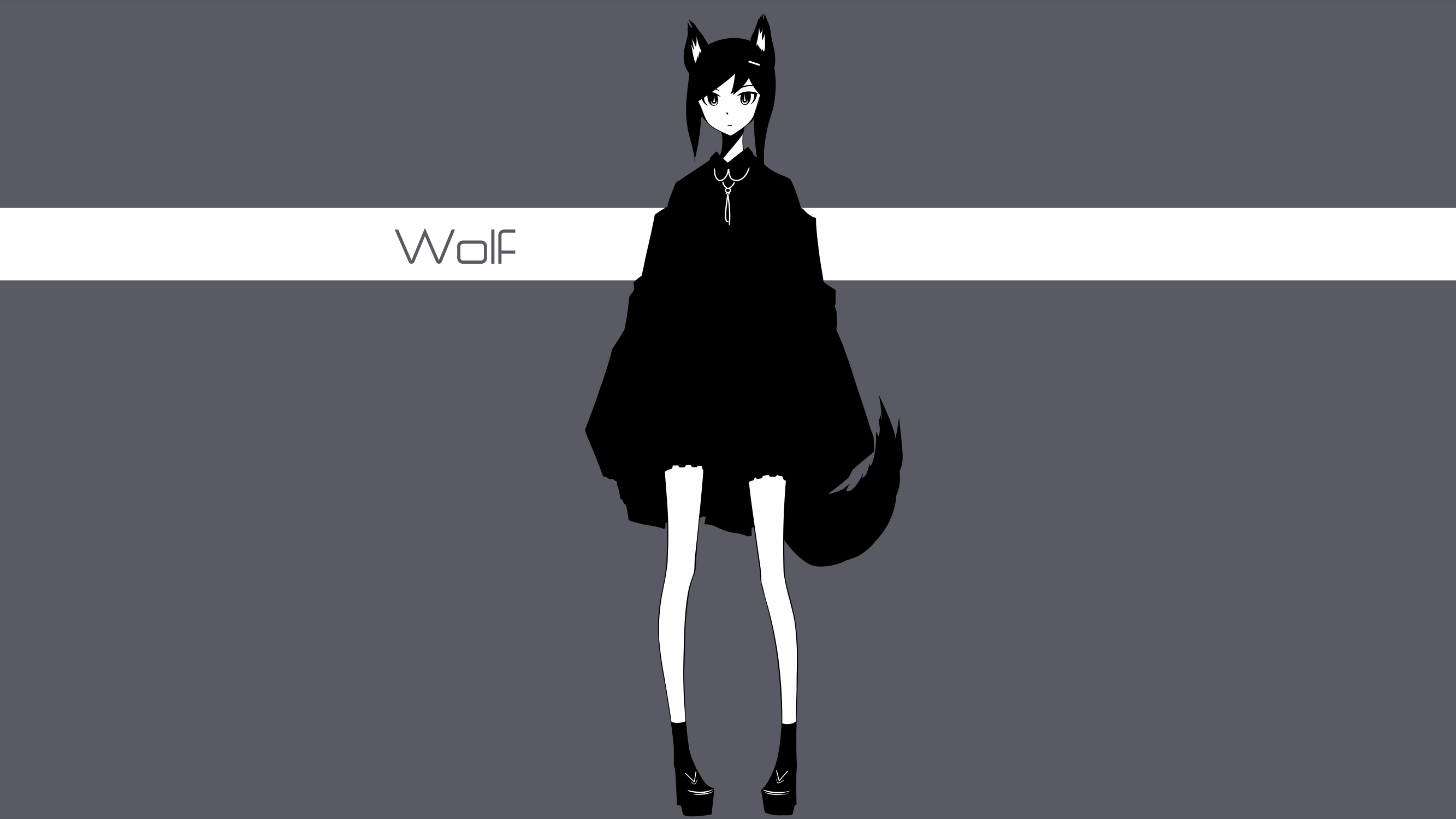 Anime girl with wolf ears and tail HD Wallpaper
