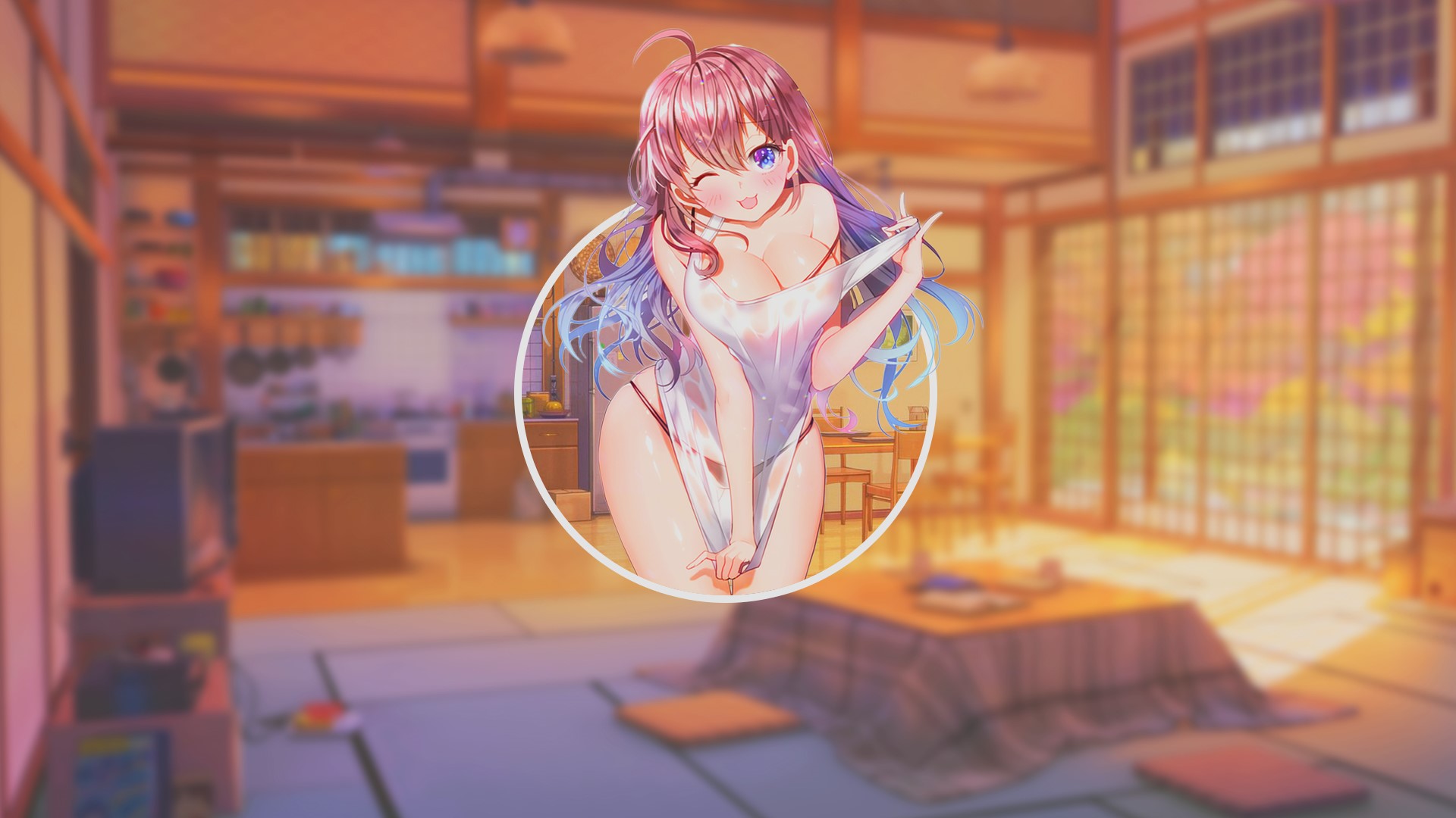 Anime girl in a white outfit HD Wallpaper