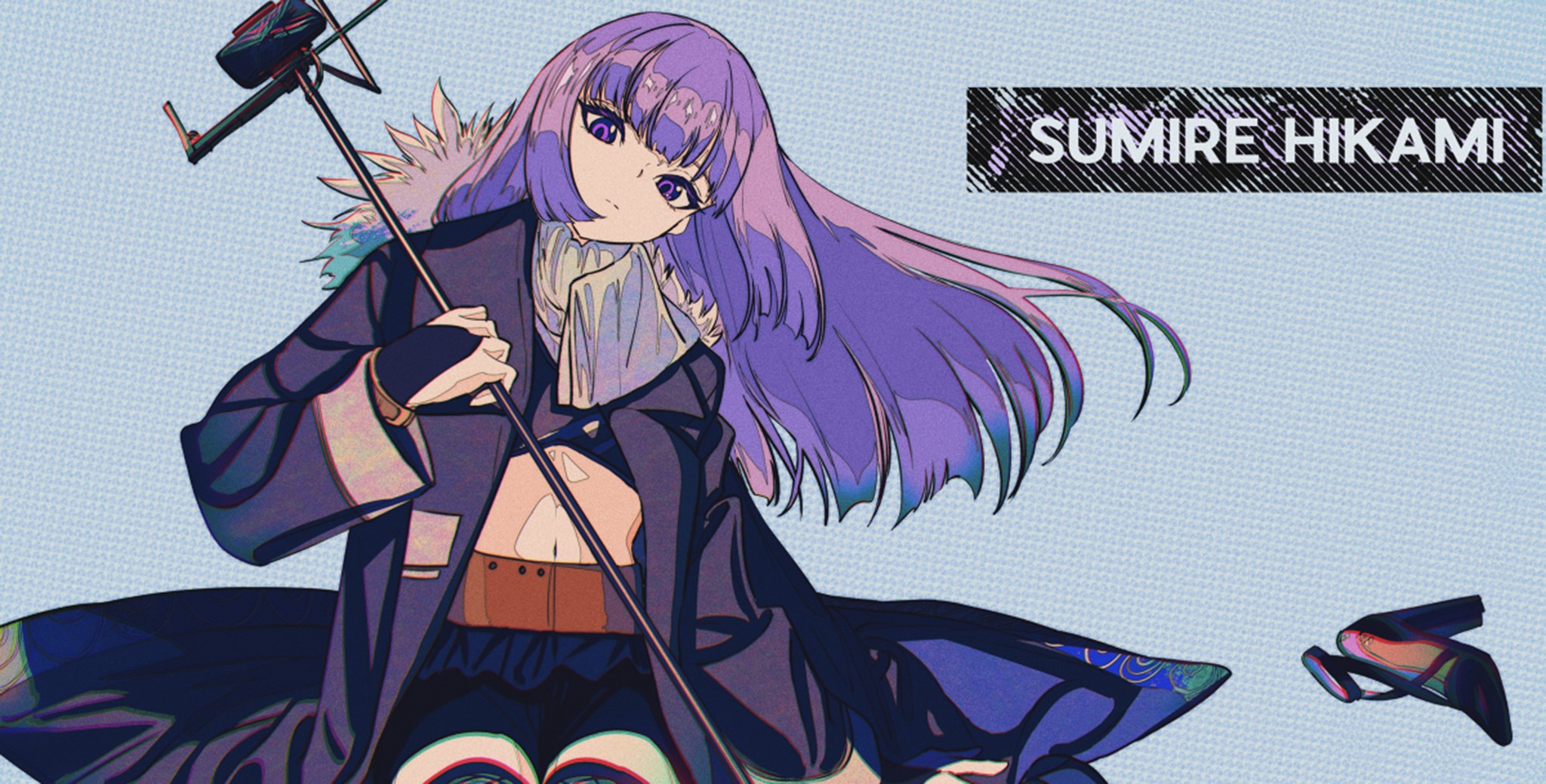 Sumire Hikami anime girl with staff HD Wallpaper
