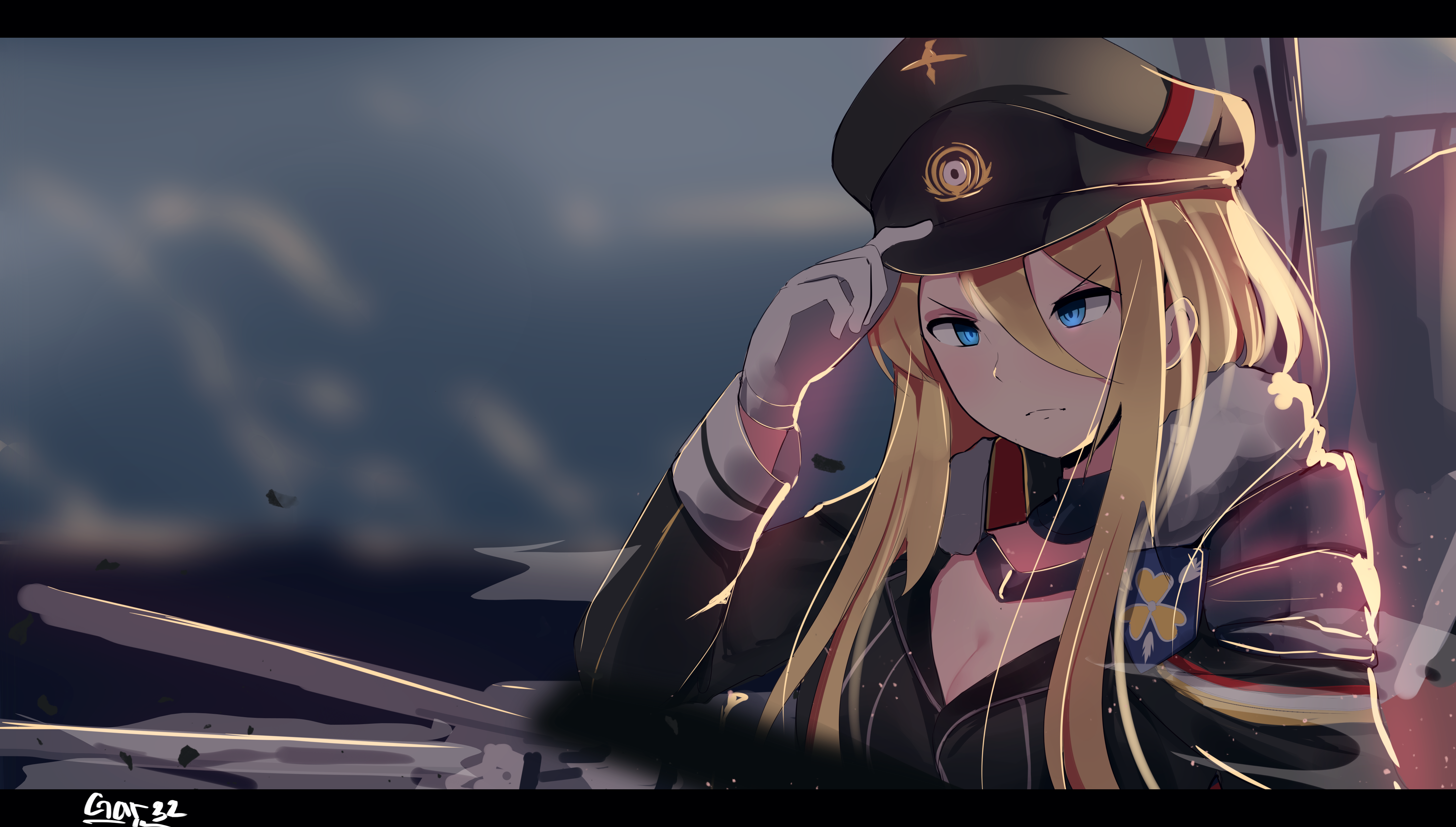 Bismarck from Azur Lane saluting HD Wallpaper