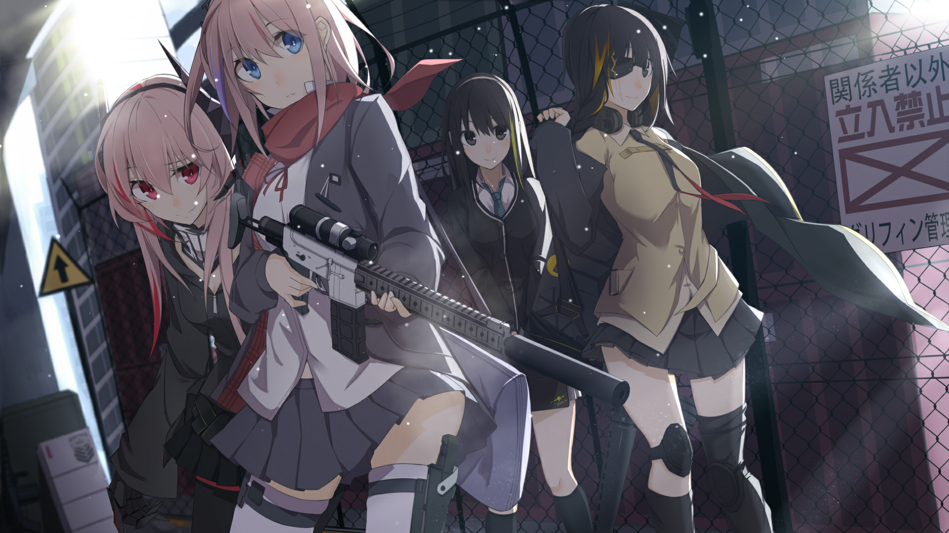 Girls from Girls' Frontline with weapons HD Wallpaper