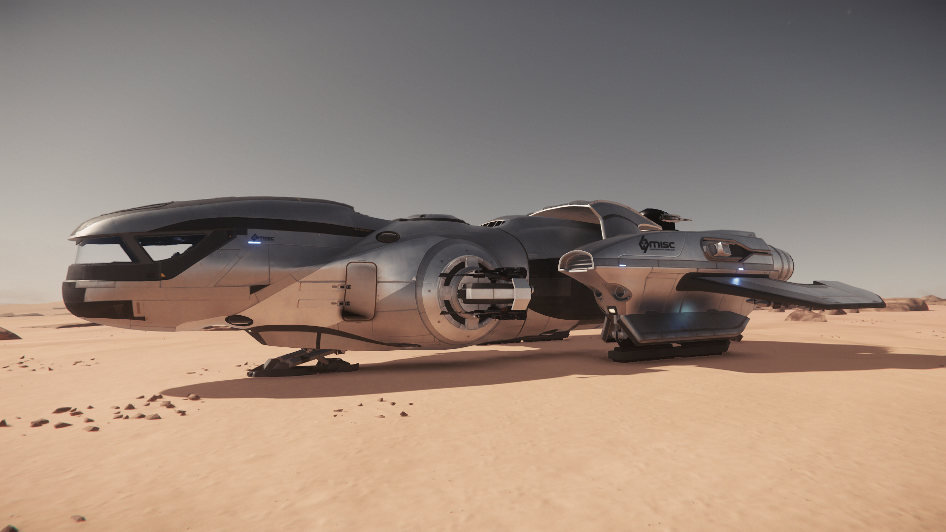 MISC Freelancer spaceship on a desert planet HD Wallpaper