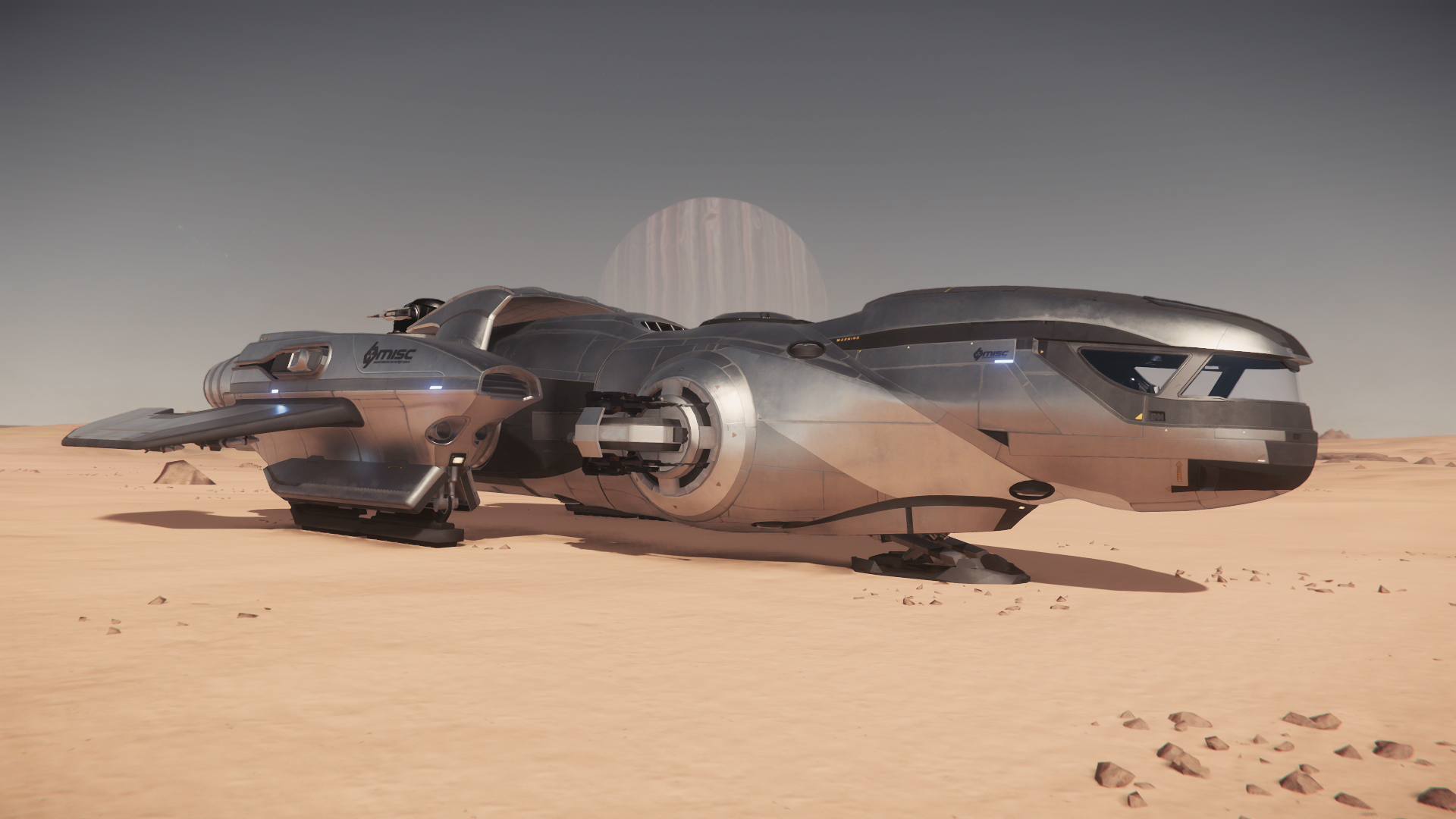 MISC Freelancer spaceship on a desert planet HD Wallpaper