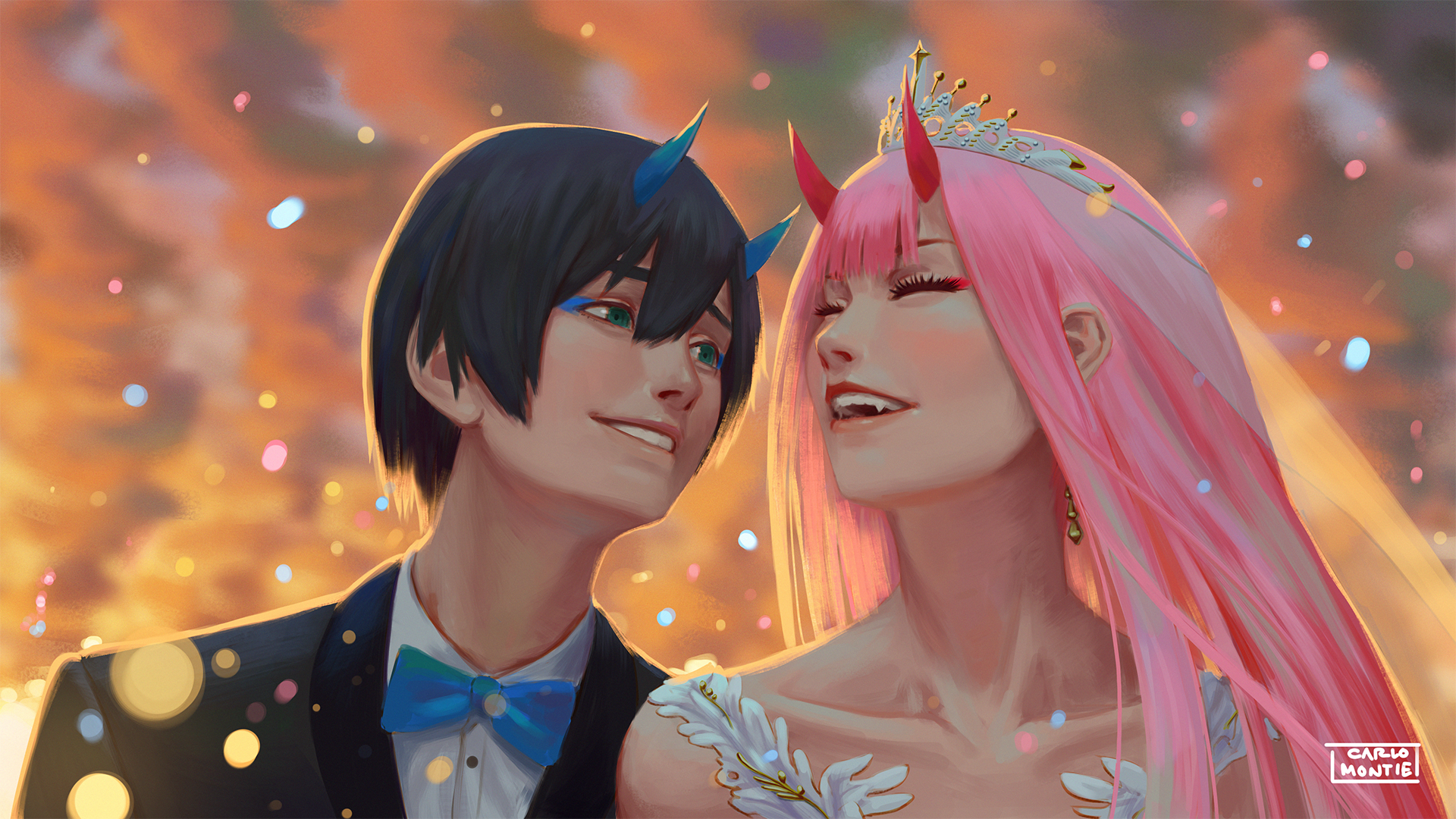 Hiro and Zero Two from Darling in the FranXX HD Wallpaper