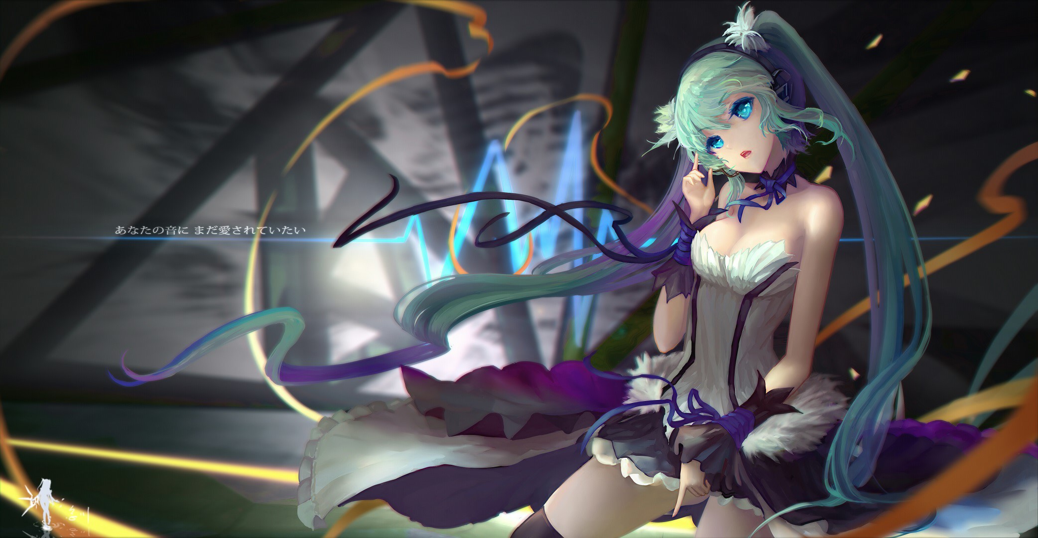 Hatsune Miku in a Gothic Lolita outfit HD Wallpaper