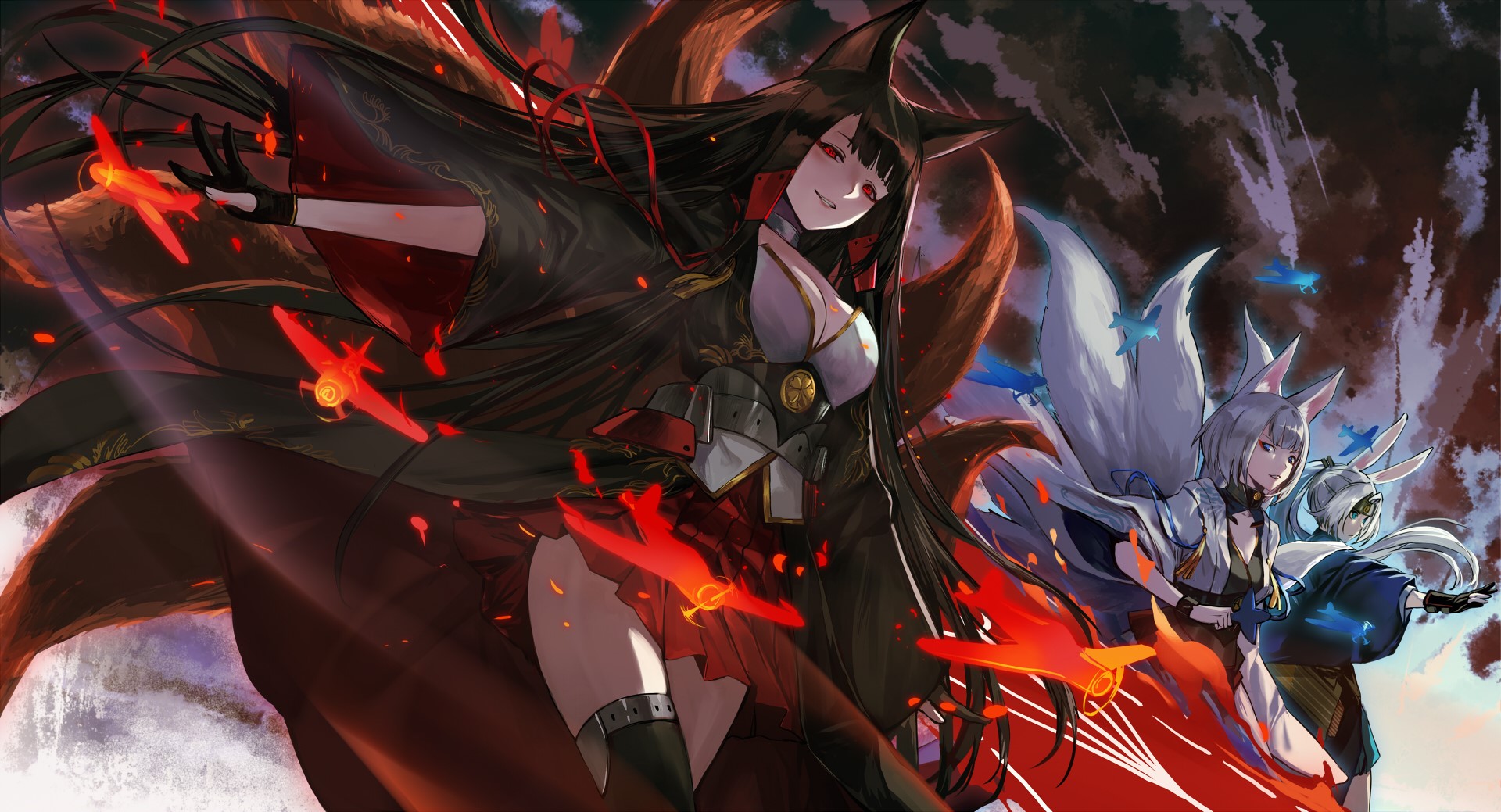 Azur Lane: Akagi, Kaga, and Hiryuu HD Wallpaper