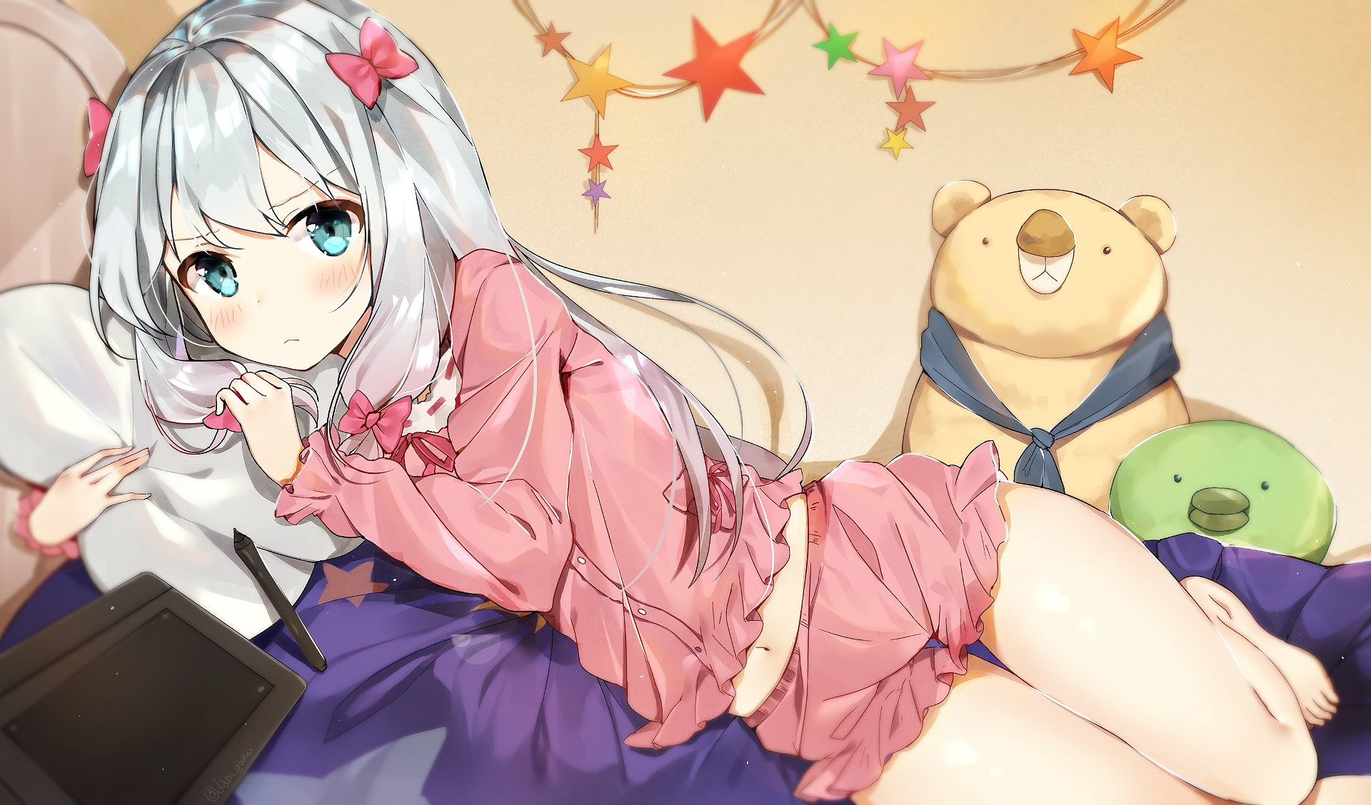 Izumi Sagiri from Eromanga-sensei lying down HD Wallpaper