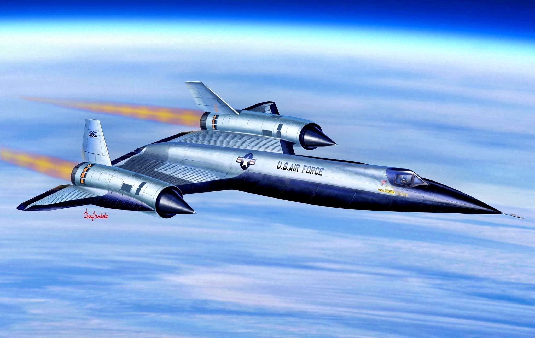 Lockheed SR-71 Blackbird aircraft in flight HD Wallpaper