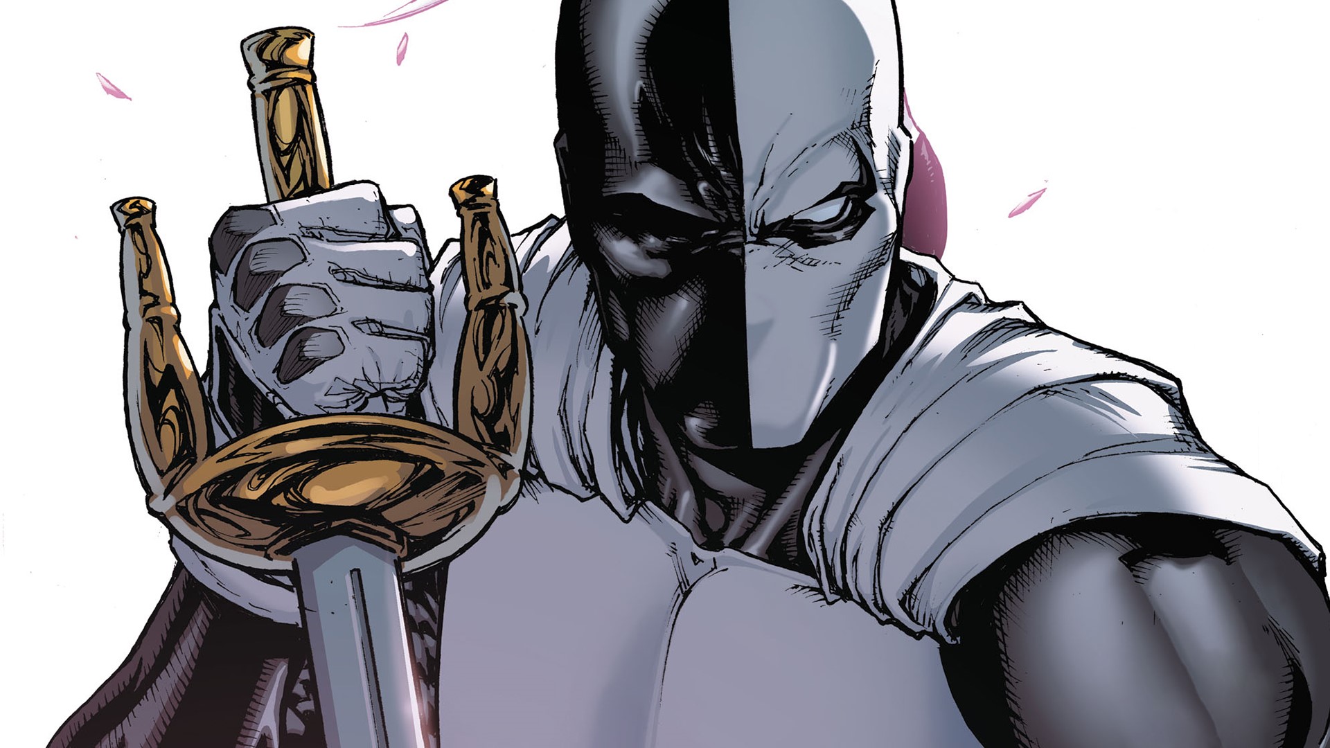 Deathstroke from DC Comics holding a sword HD Wallpaper