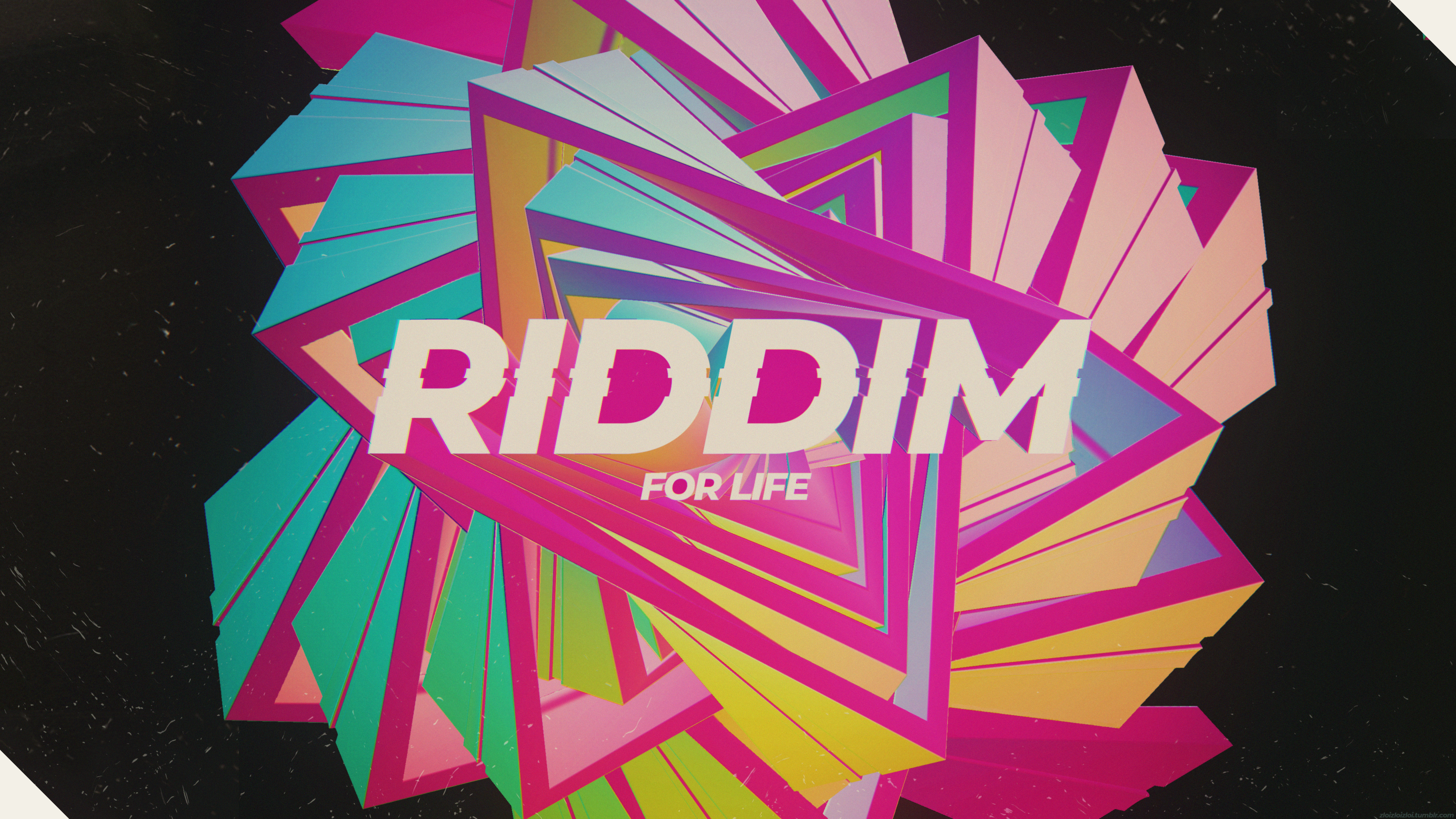 Riddim Dubstep Glitch Art 3D Abstract HD Wallpaper