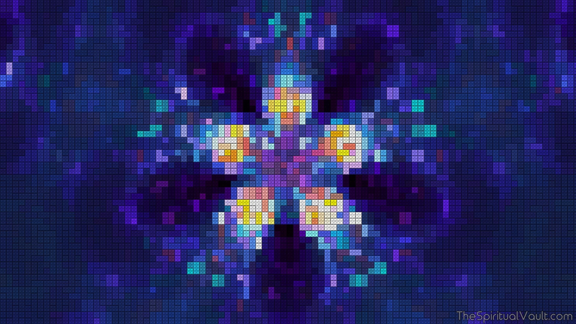 Abstract digital art of a colorful flower made of LEGO bricks HD Wallpaper
