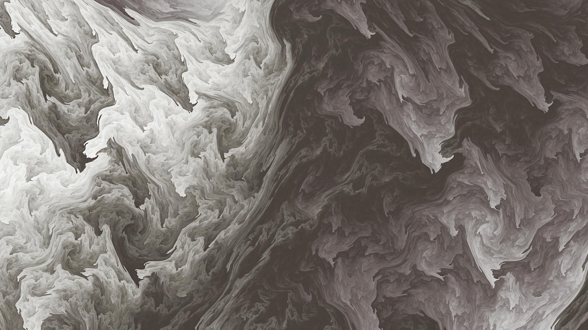 Monochrome abstract fractal art HD Wallpaper