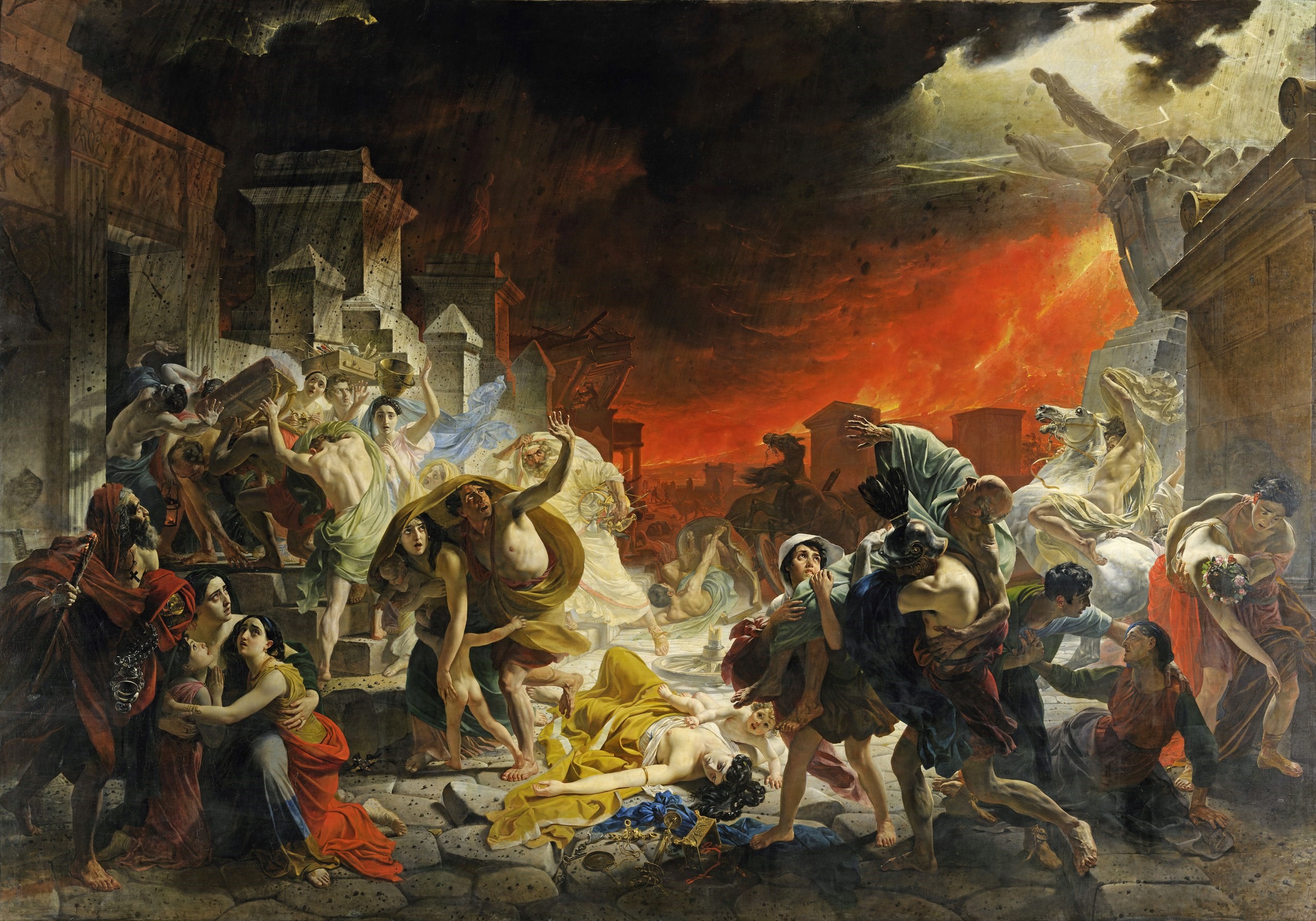 The Last Day of Pompeii by Karl Bryullov HD Wallpaper