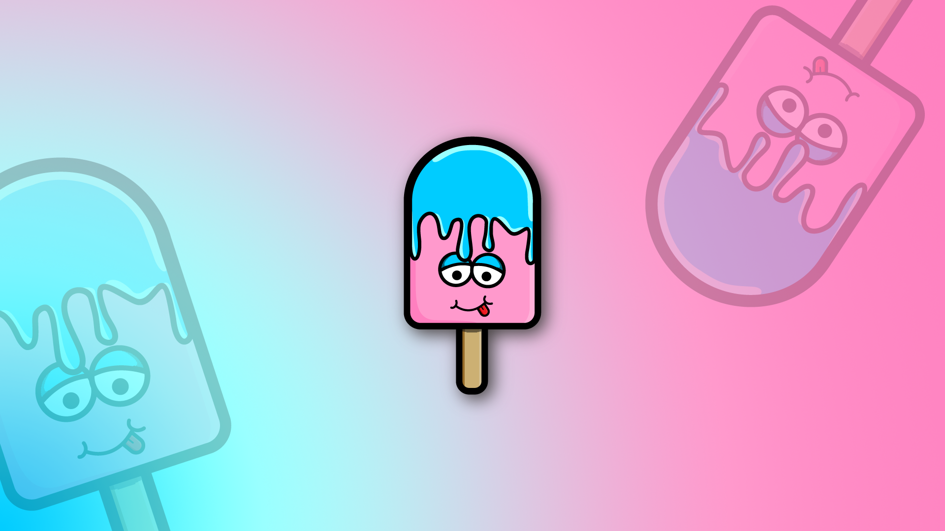 Cartoon ice cream popsicle with a face HD Wallpaper