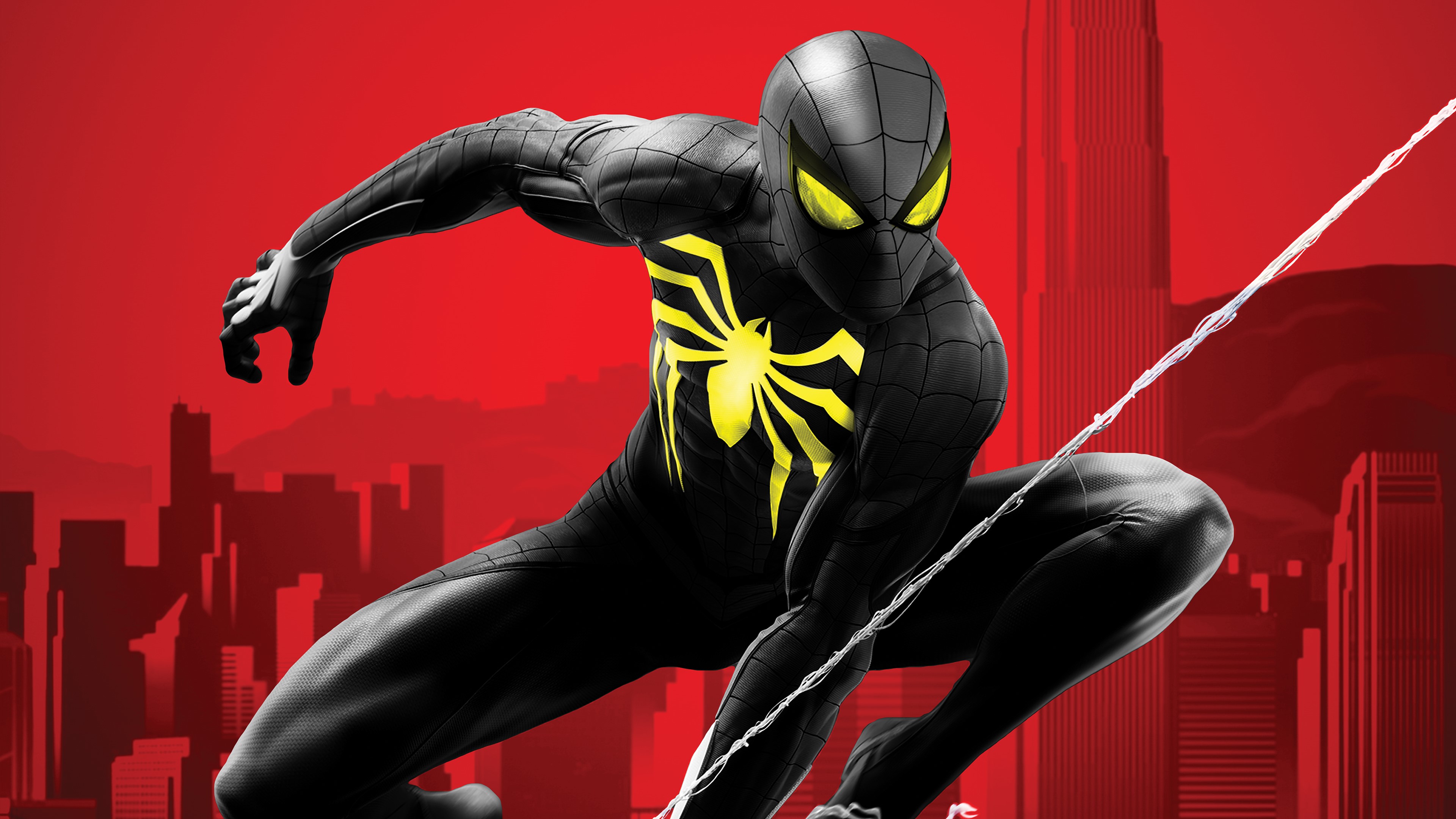 Spider-Man from Marvel Comics in black and yellow suit HD Wallpaper