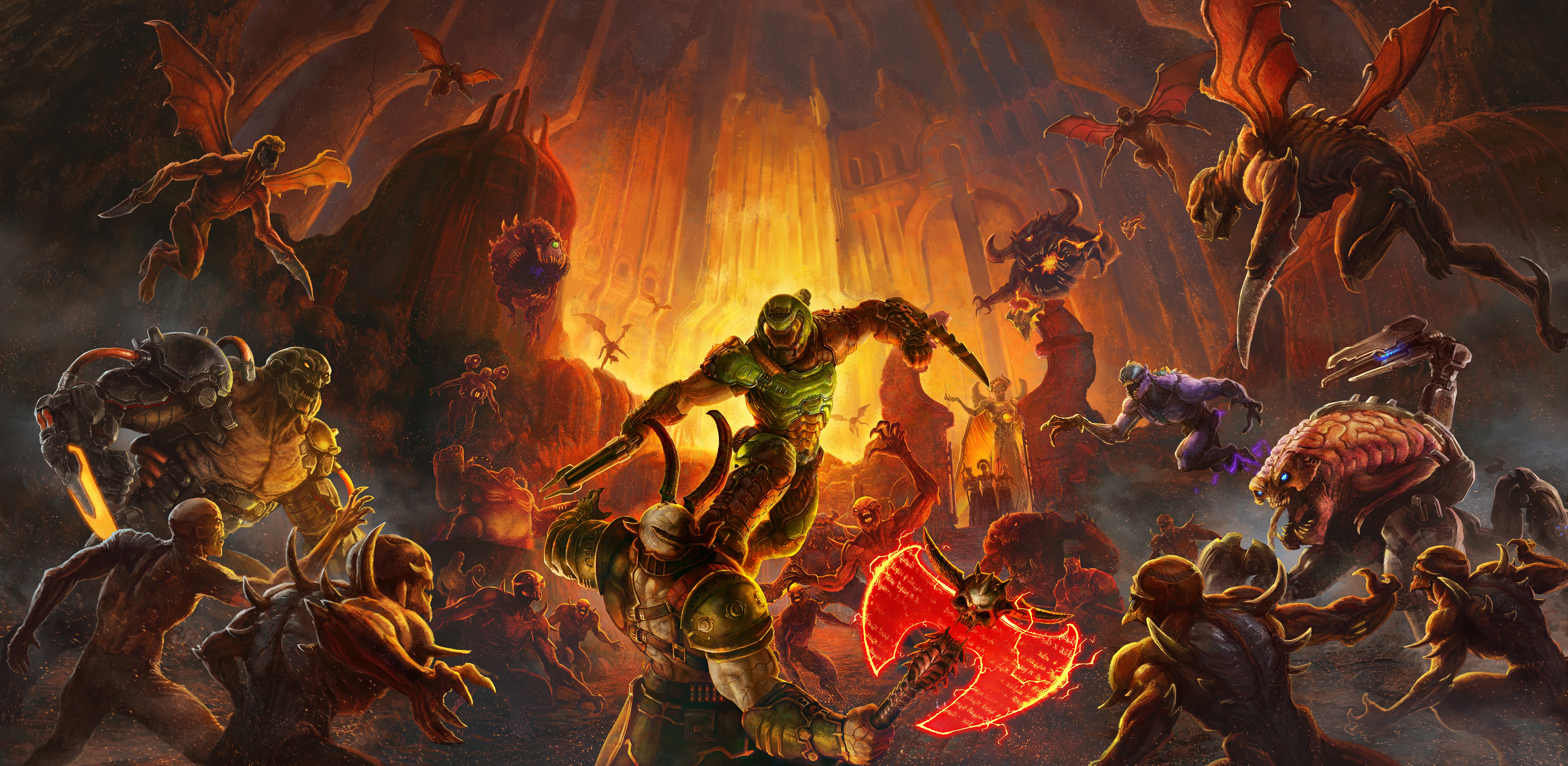 DOOM Eternal video game art HD Wallpaper