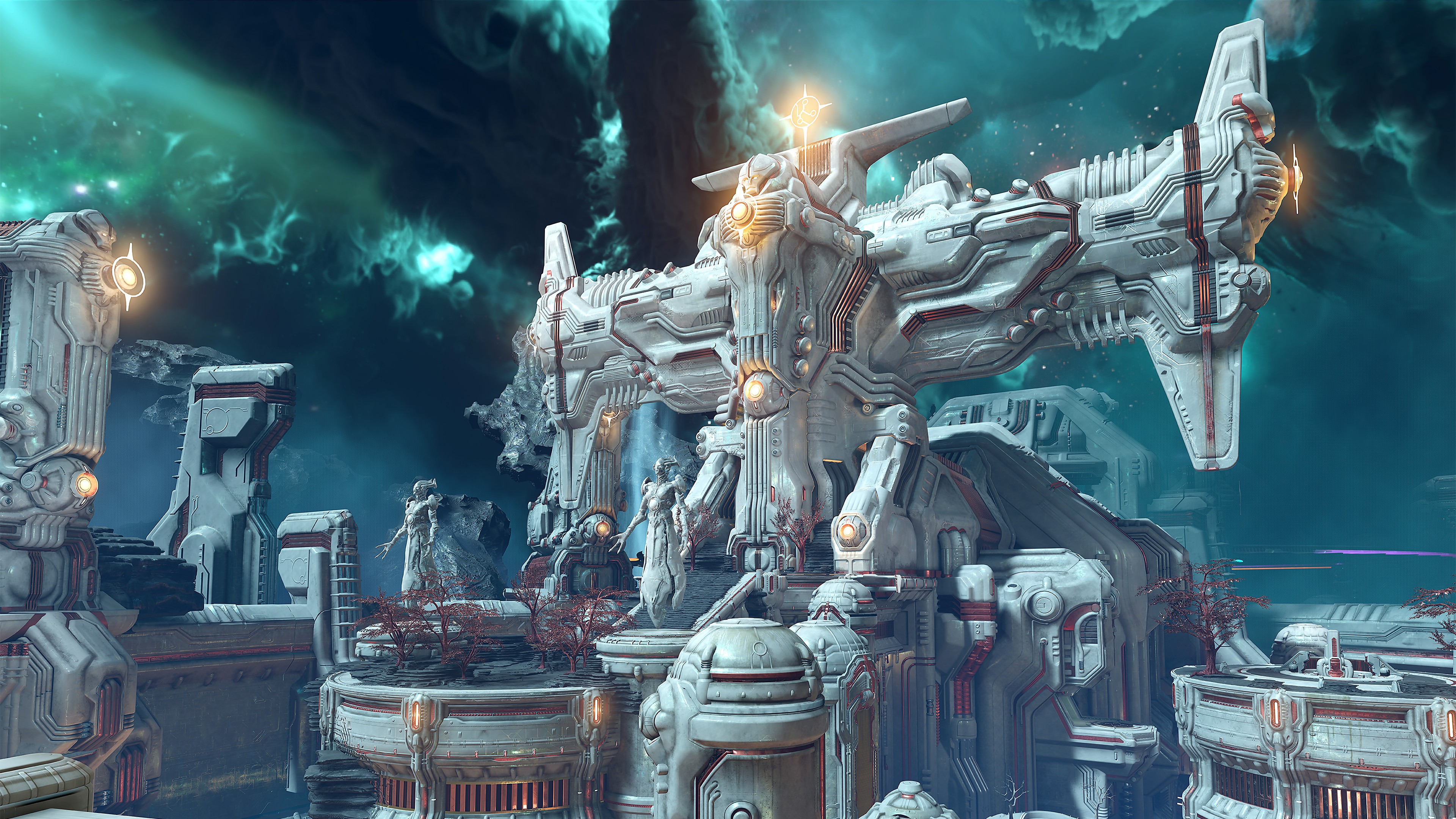 4K DOOM Eternal Makyrs video game art HD Wallpaper