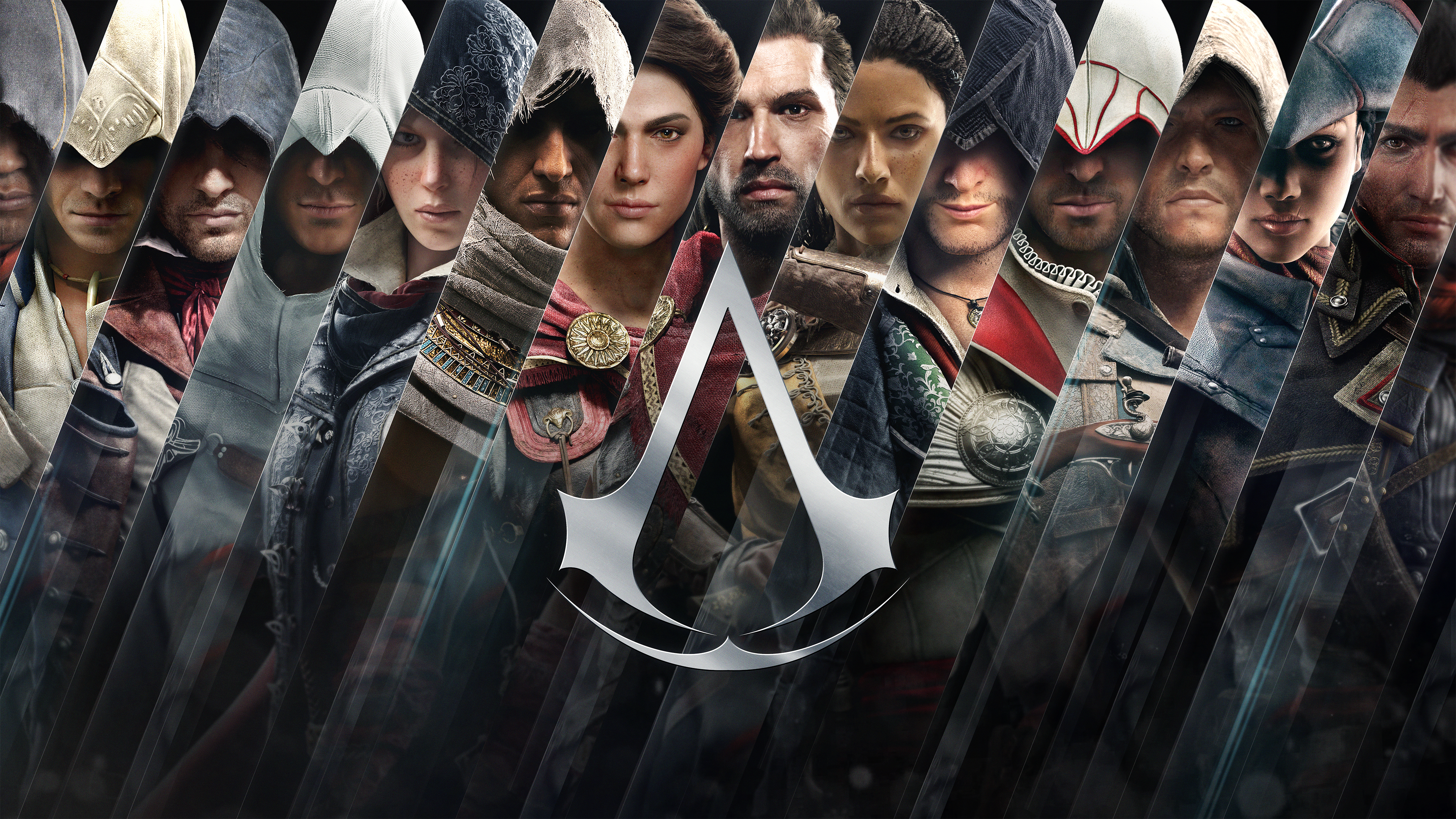Assassins Creed characters montage 4K HD Wallpaper