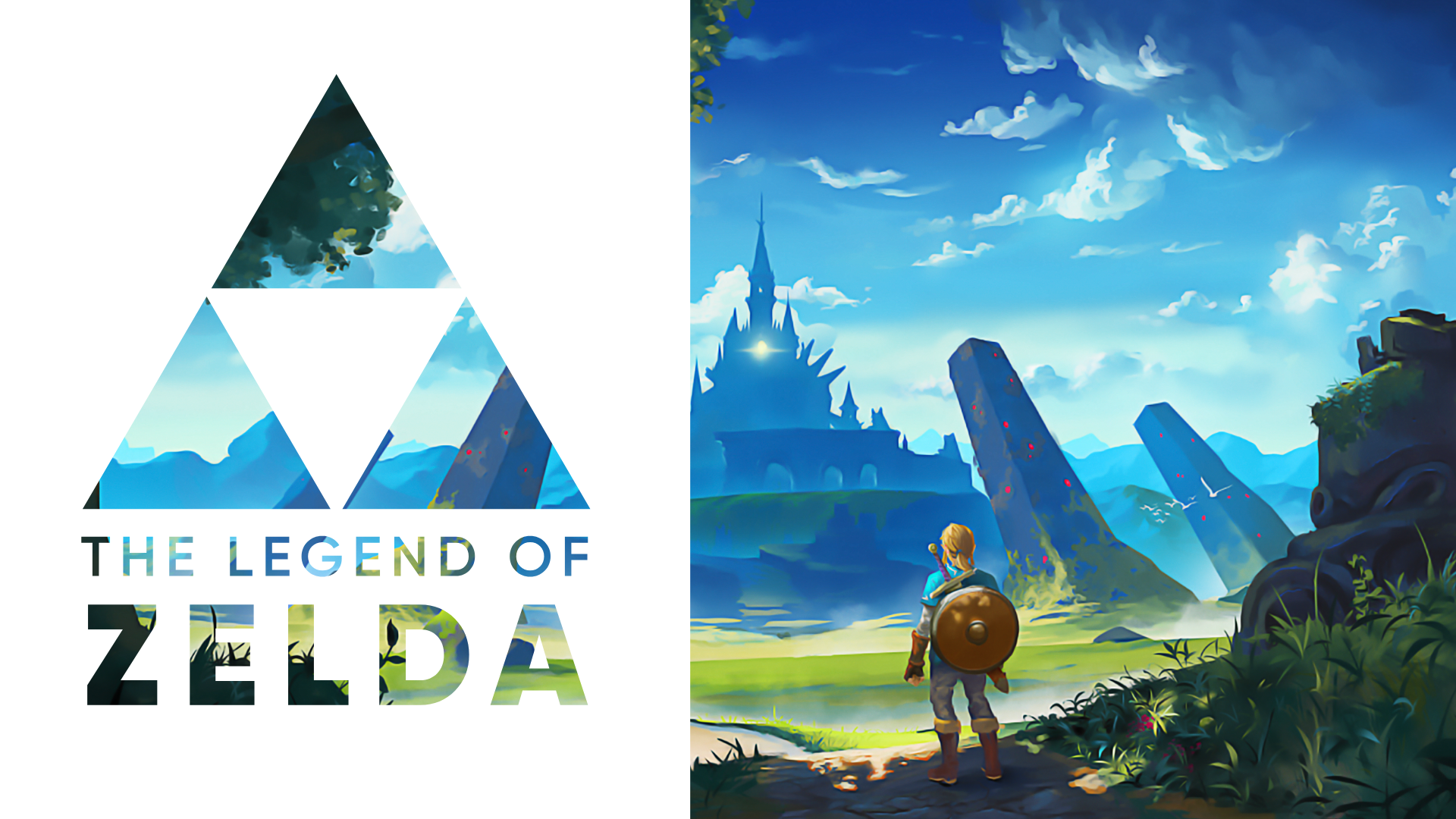 The Legend of Zelda: Breath of the Wild Logo and Landscape HD Wallpaper