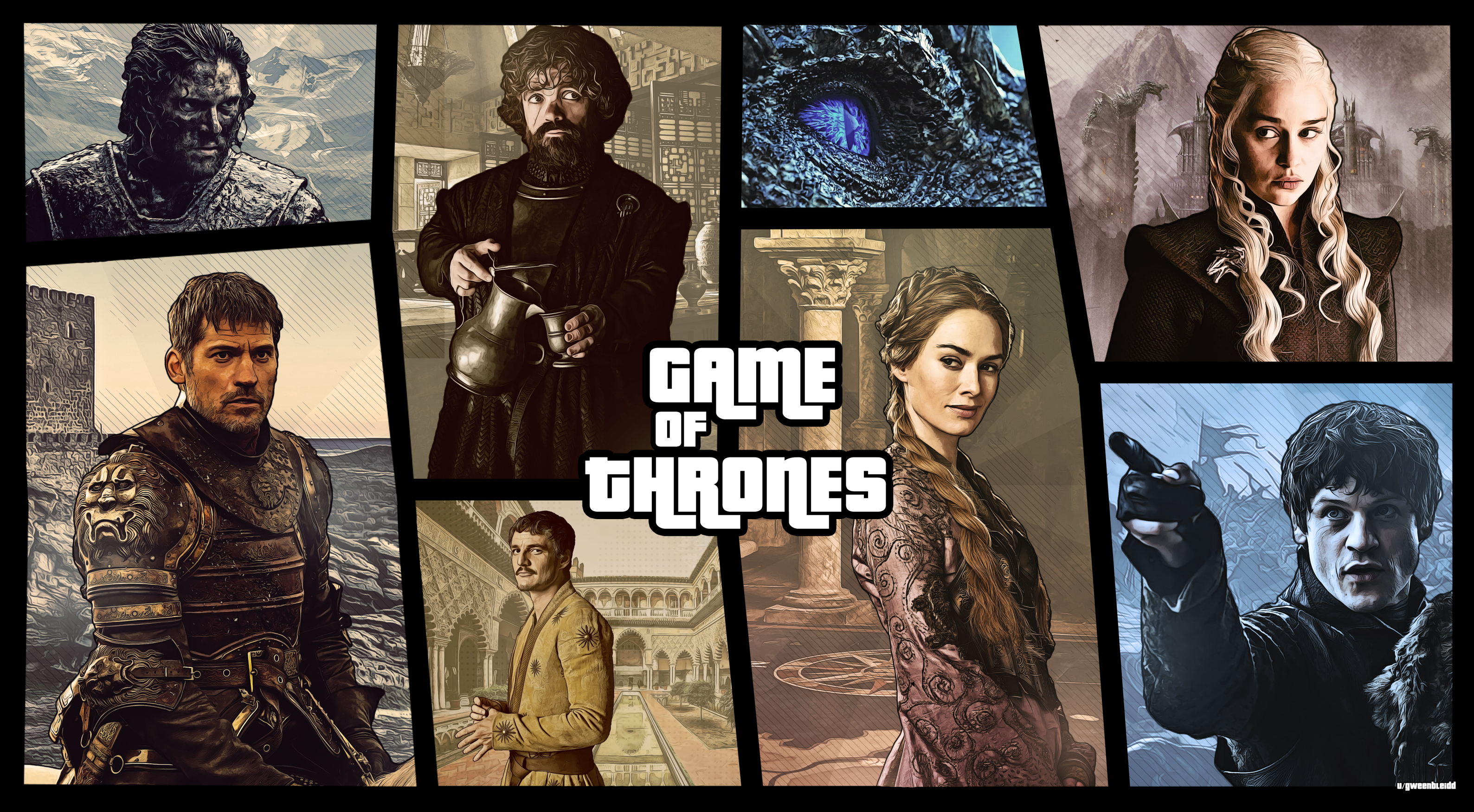 Game of Thrones characters collage HD Wallpaper
