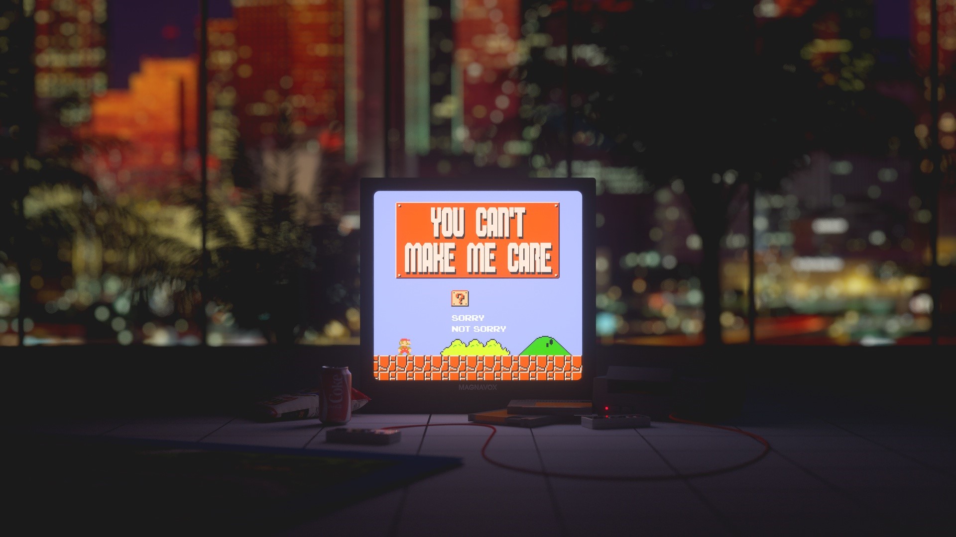 Super Mario video game screen with text HD Wallpaper