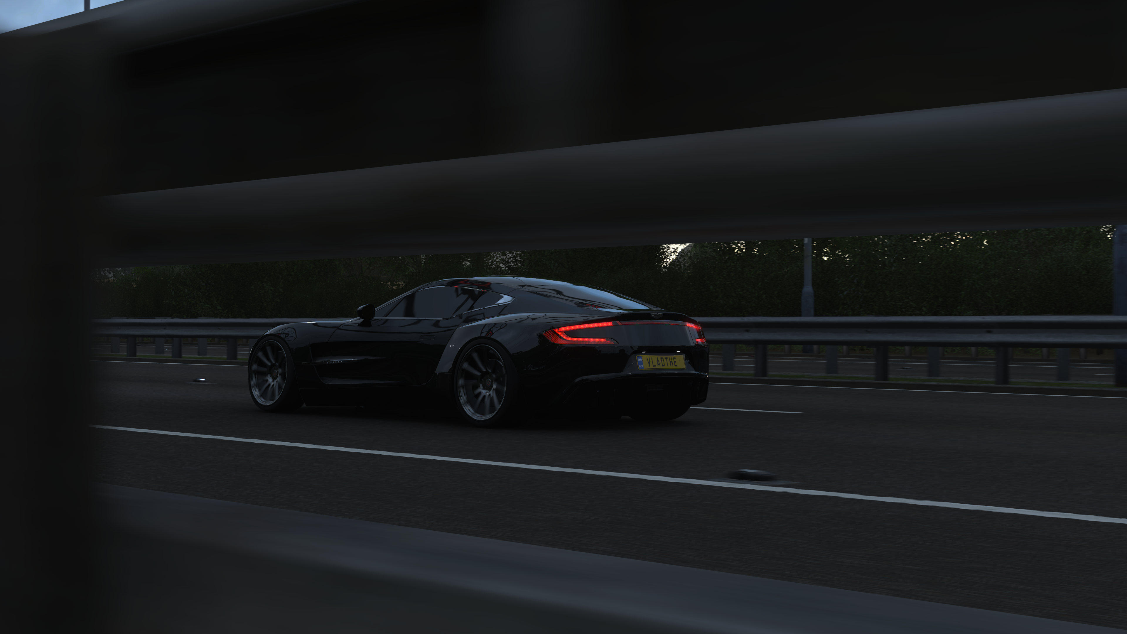 Black Aston Martin Vanquish Zagato in Forza Horizon 4 HD Wallpaper
