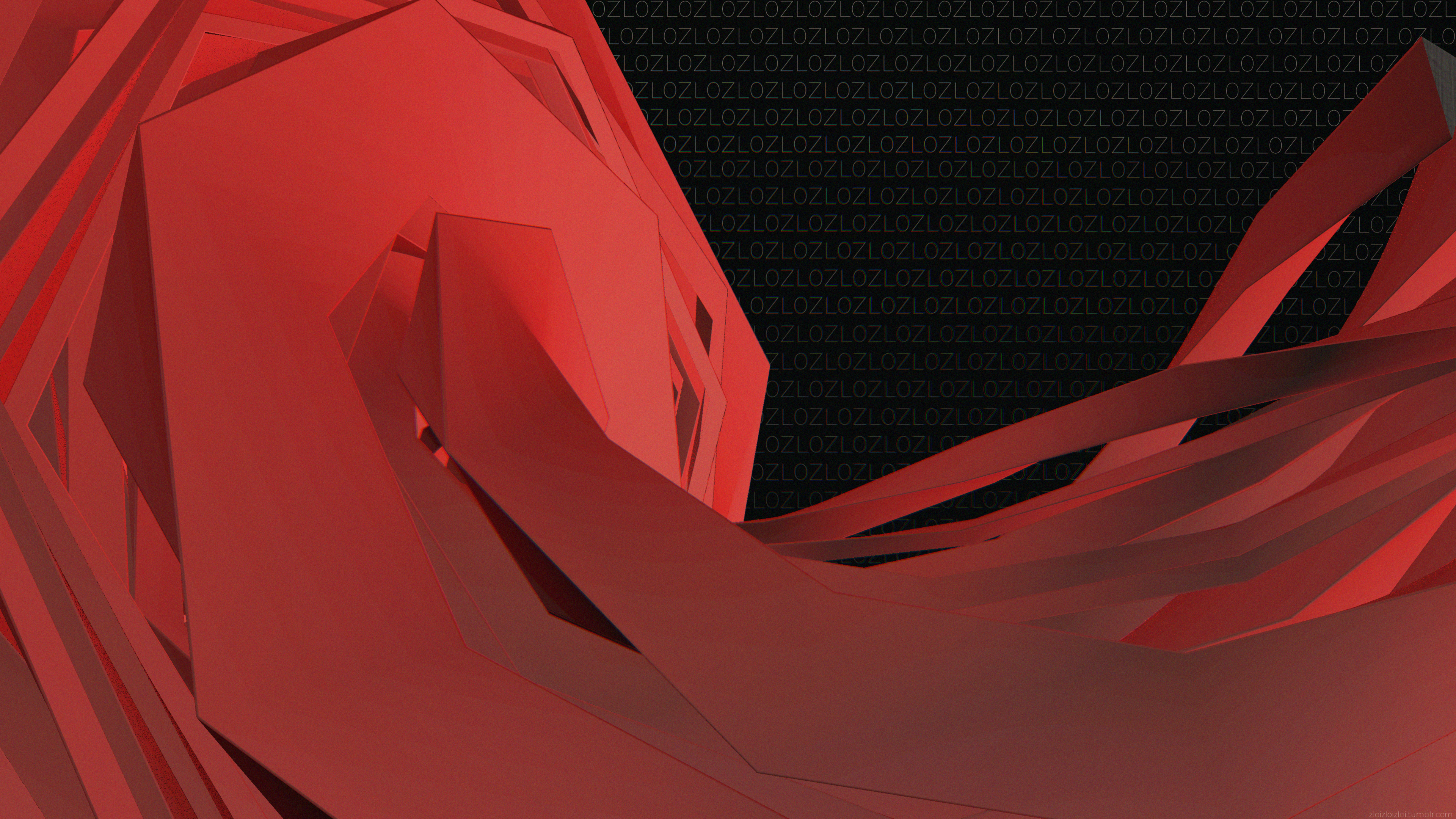 4K 3D Abstract Red Graphics HD Wallpaper